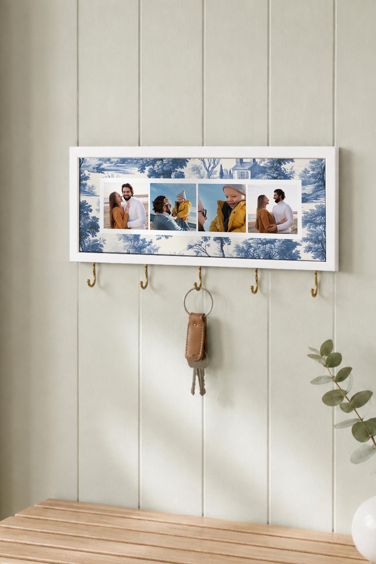 Kişiye Özel Tablo Anahtarlık, Photobooth Stili Beyaz Fotoğraf Çerçevesi, Vintage Duvar Dekoru