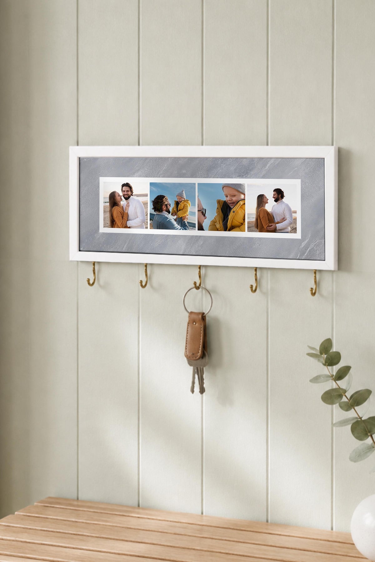 Kişiye Özel Tablo Anahtarlık, Photobooth Stili Beyaz Fotoğraf Çerçevesi, Vintage Duvar Dekoru
