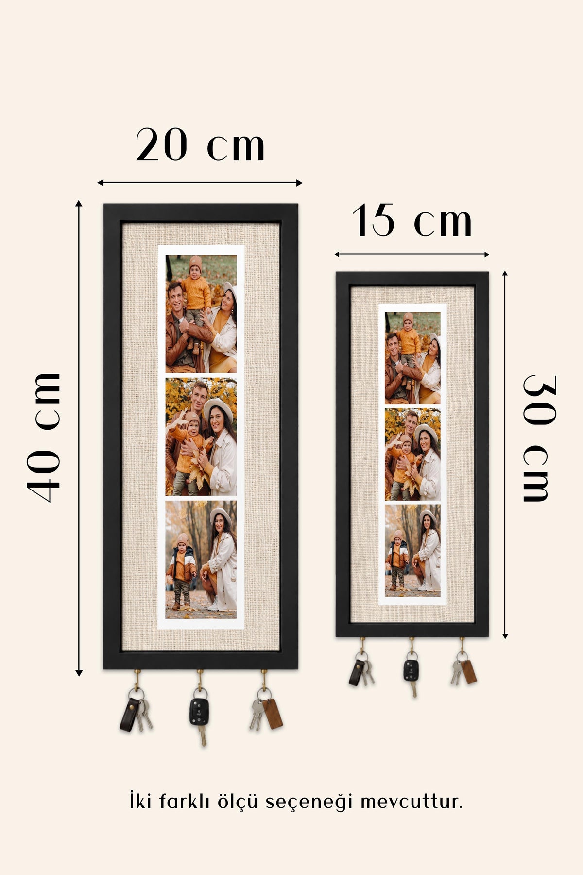 Kişiye Özel Tablo Anahtarlık, Photobooth Stili Gold Fotoğraf Çerçevesi, Vintage Duvar Dekoru