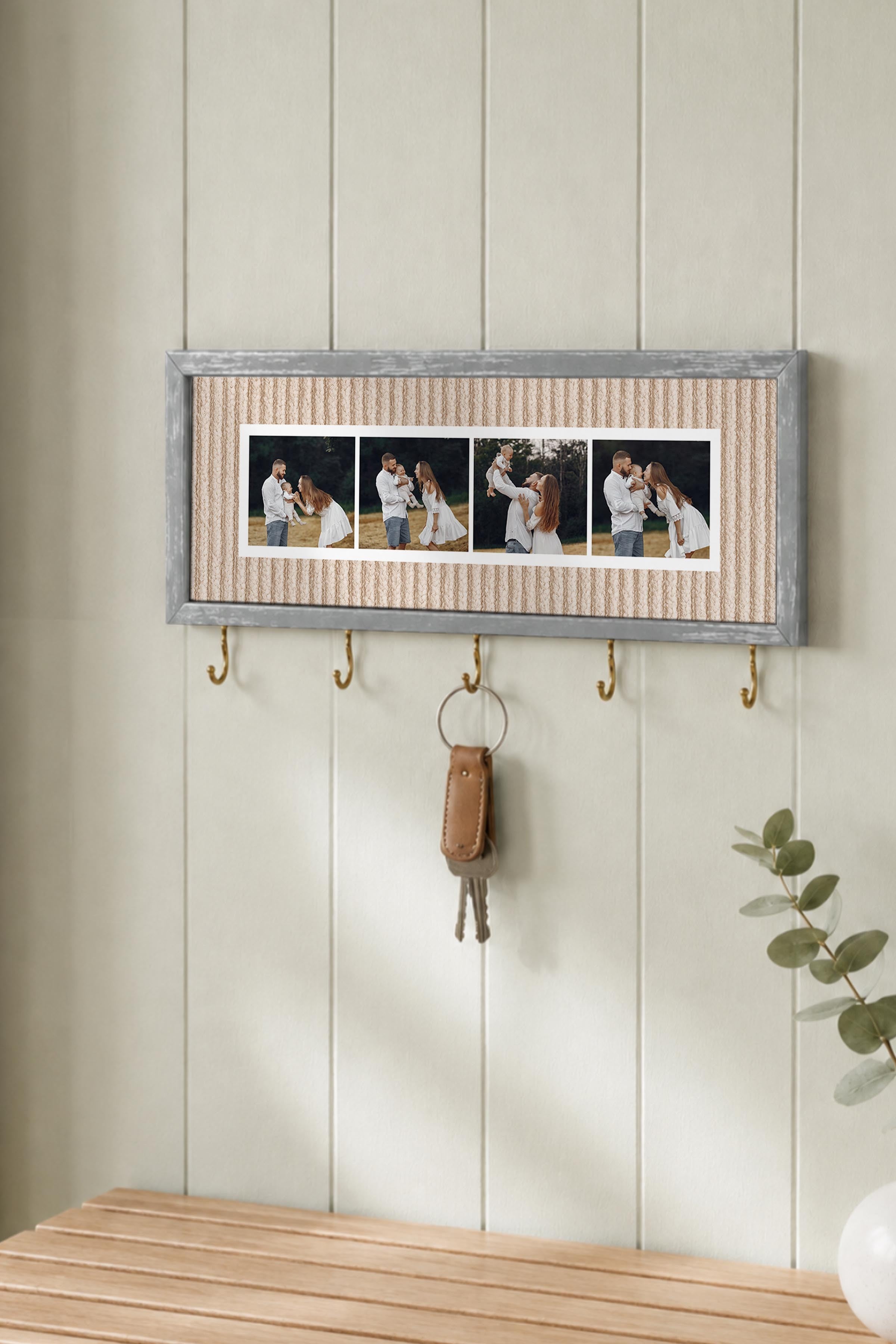 Kişiye Özel Tablo Anahtarlık, Photobooth Stili Gümüş Fotoğraf Çerçevesi, Vintage Duvar Dekoru