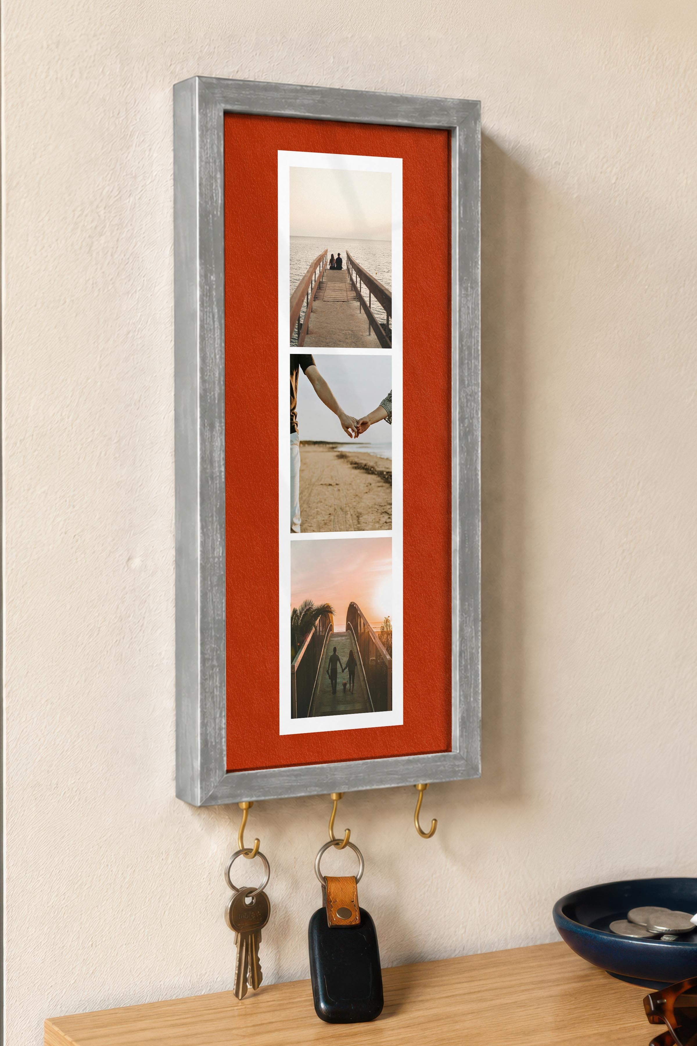 Kişiye Özel Tablo Anahtarlık, Photobooth Stili Gümüş Fotoğraf Çerçevesi, Vintage Duvar Dekoru