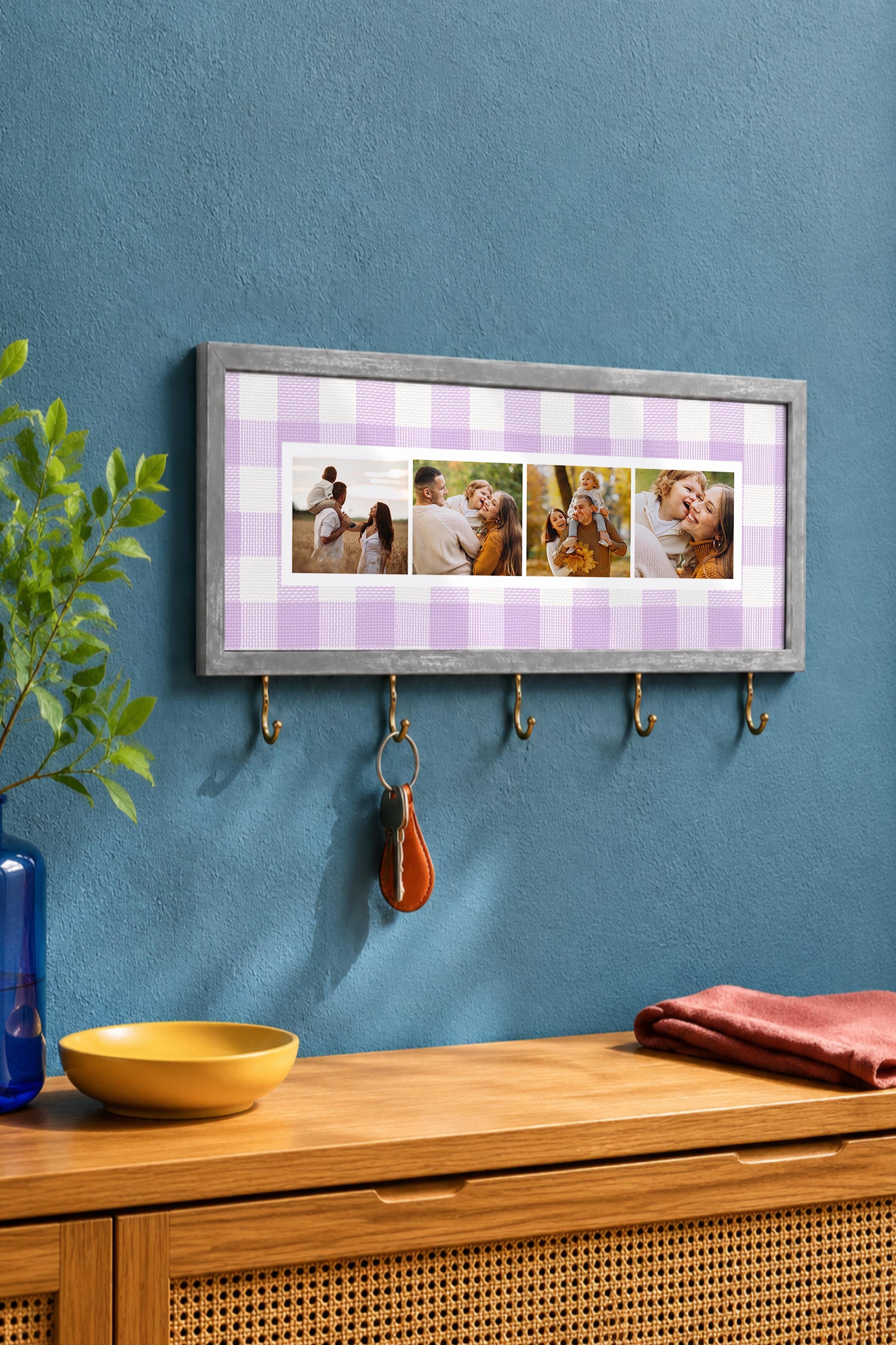 Kişiye Özel Tablo Anahtarlık, Photobooth Stili Gümüş Fotoğraf Çerçevesi, Vintage Duvar Dekoru
