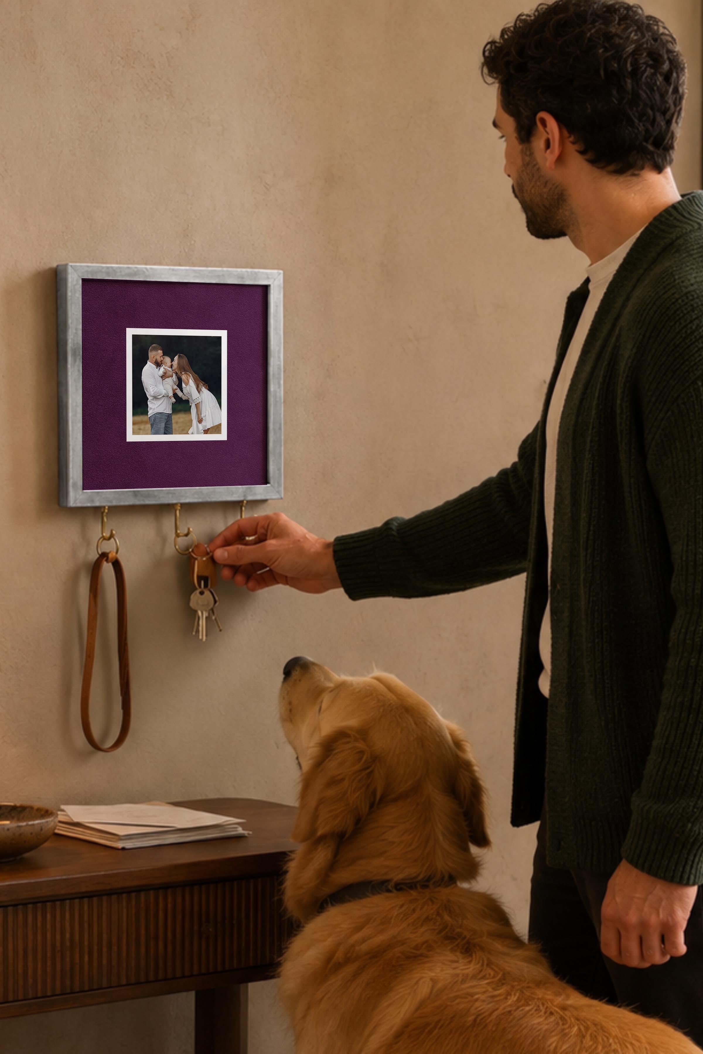 Kişiye Özel Tablo Anahtarlık, Photobooth Stili Gümüş Fotoğraf Çerçevesi, Vintage Duvar Dekoru