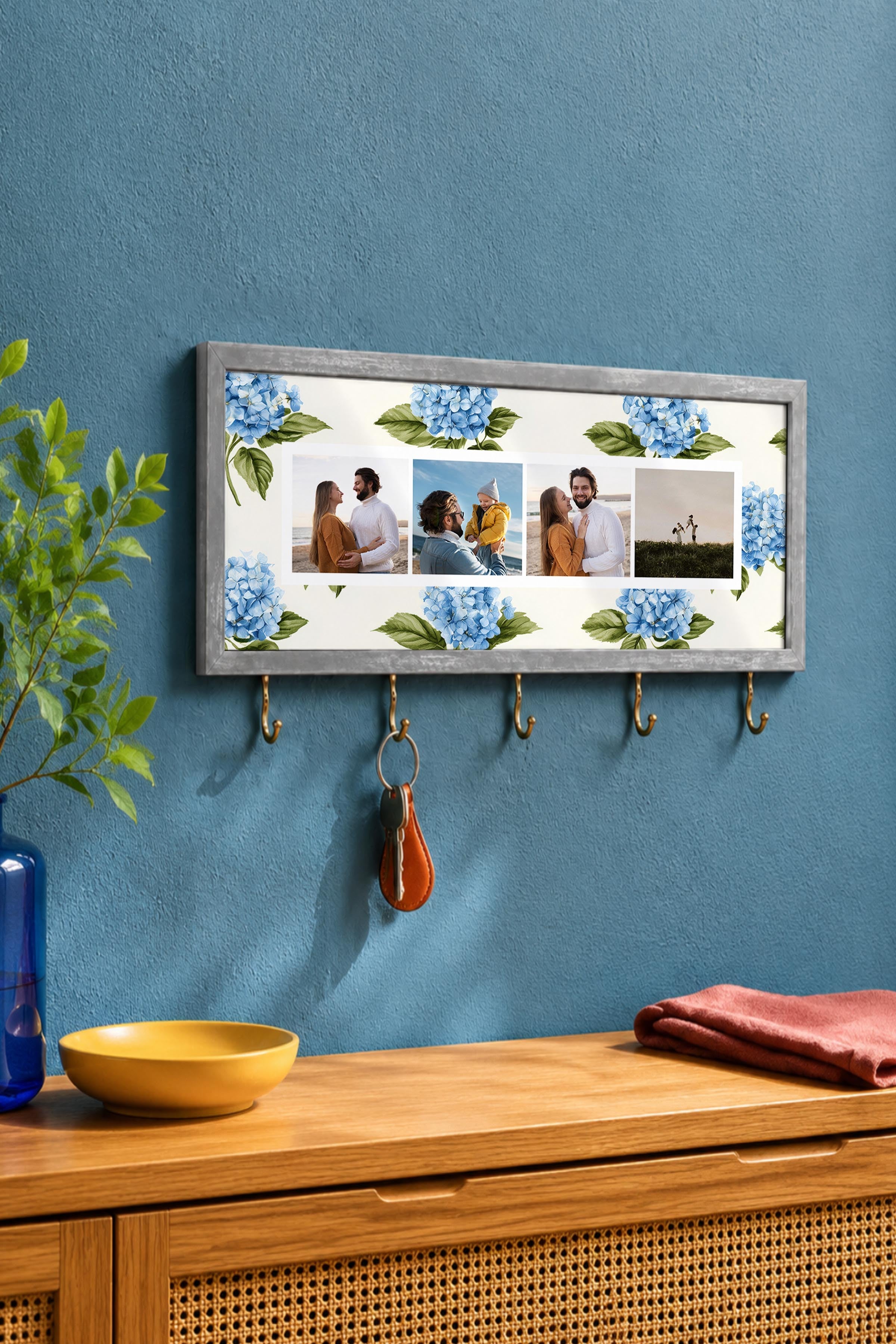 Kişiye Özel Tablo Anahtarlık, Photobooth Stili Gümüş Fotoğraf Çerçevesi, Vintage Duvar Dekoru
