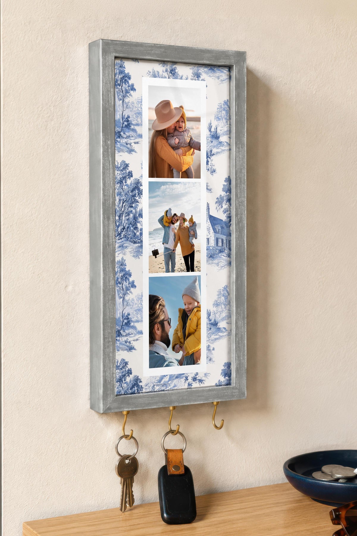 Kişiye Özel Tablo Anahtarlık, Photobooth Stili Gümüş Fotoğraf Çerçevesi, Vintage Duvar Dekoru