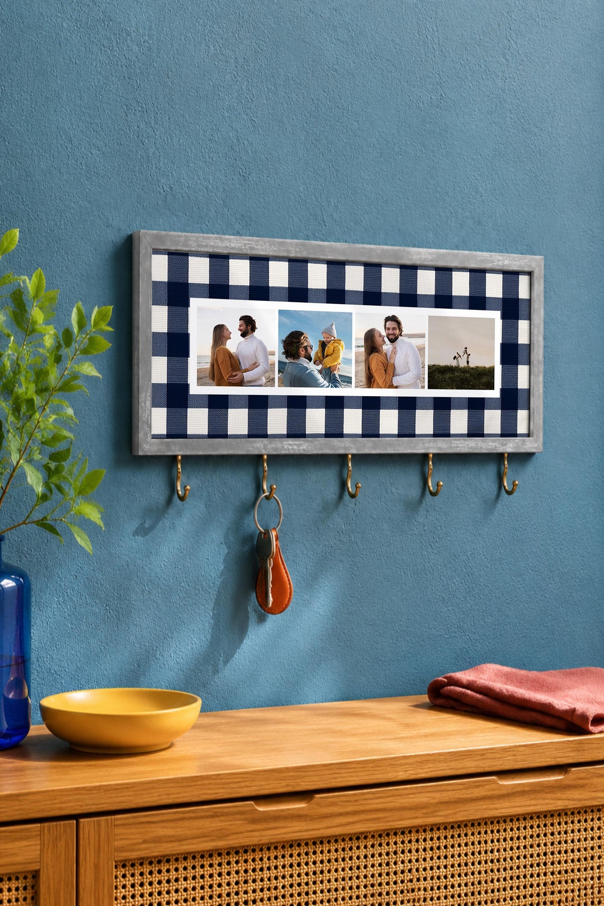 Kişiye Özel Tablo Anahtarlık, Photobooth Stili Gümüş Fotoğraf Çerçevesi, Vintage Duvar Dekoru