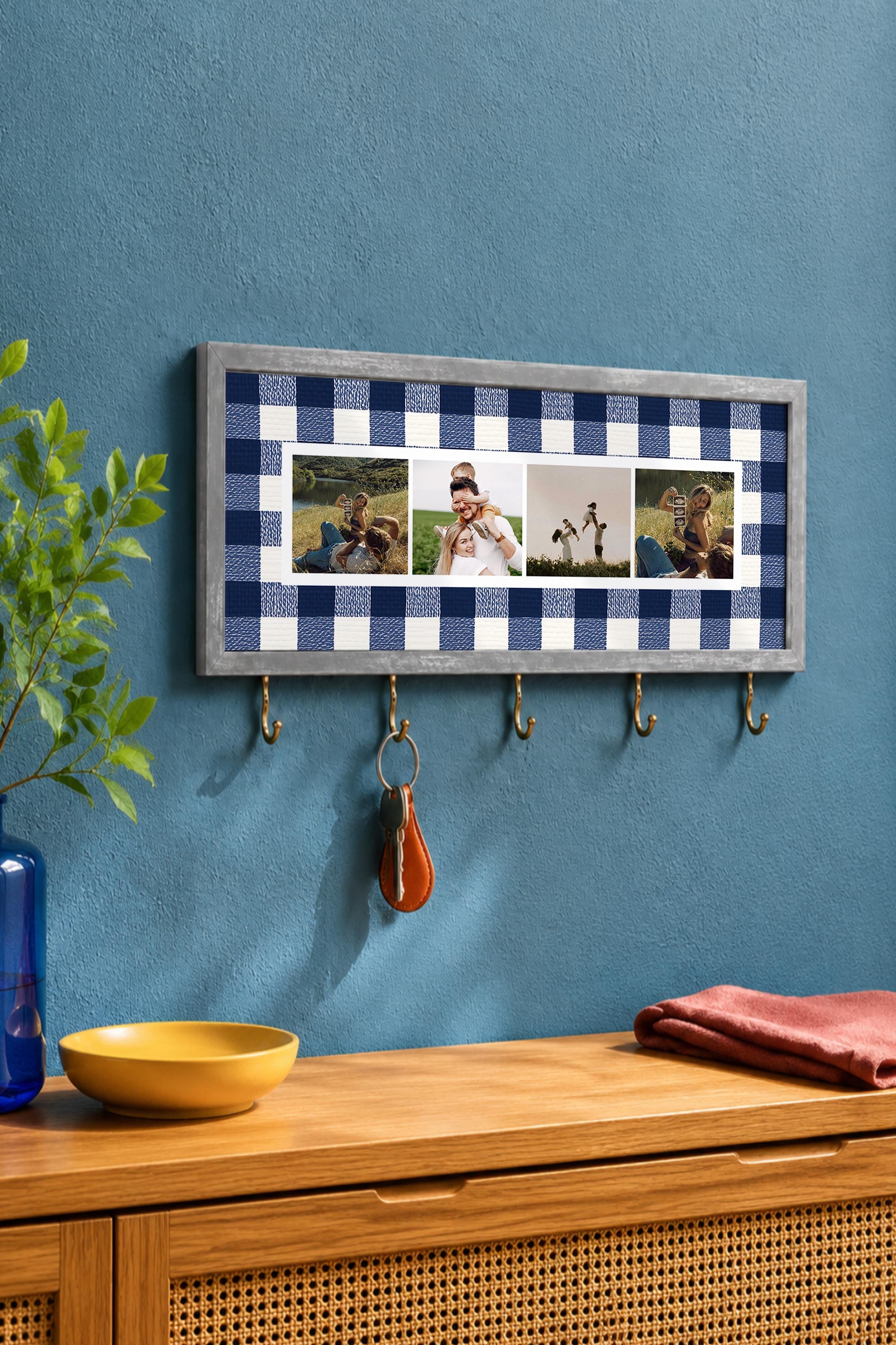 Kişiye Özel Tablo Anahtarlık, Photobooth Stili Gümüş Fotoğraf Çerçevesi, Vintage Duvar Dekoru