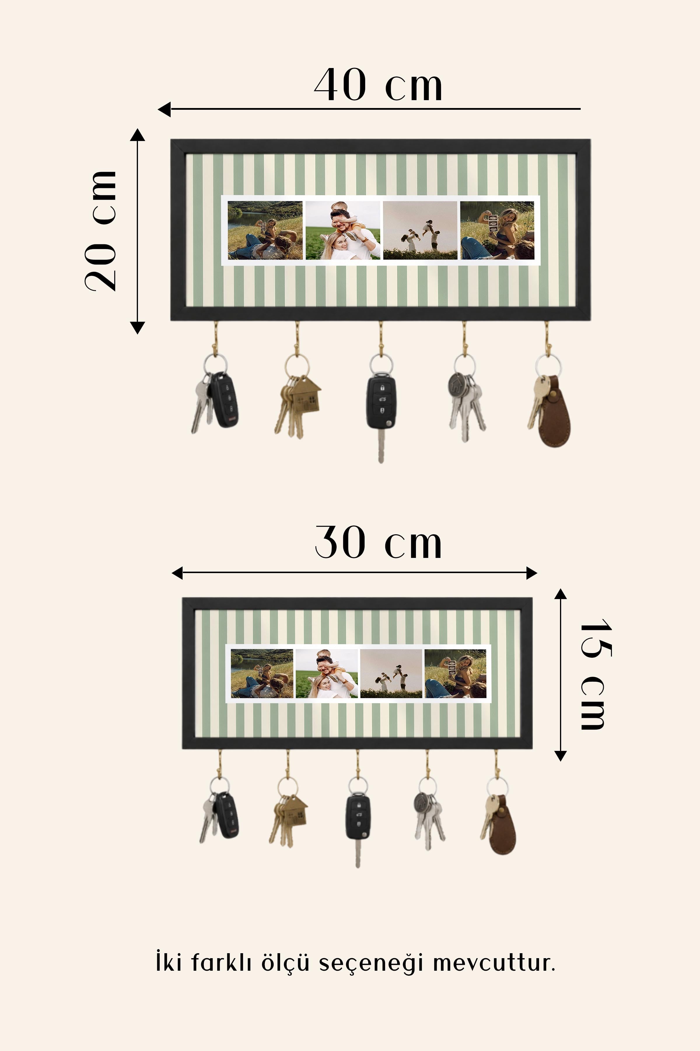 Kişiye Özel Tablo Anahtarlık, Photobooth Stili Gümüş Fotoğraf Çerçevesi, Vintage Duvar Dekoru