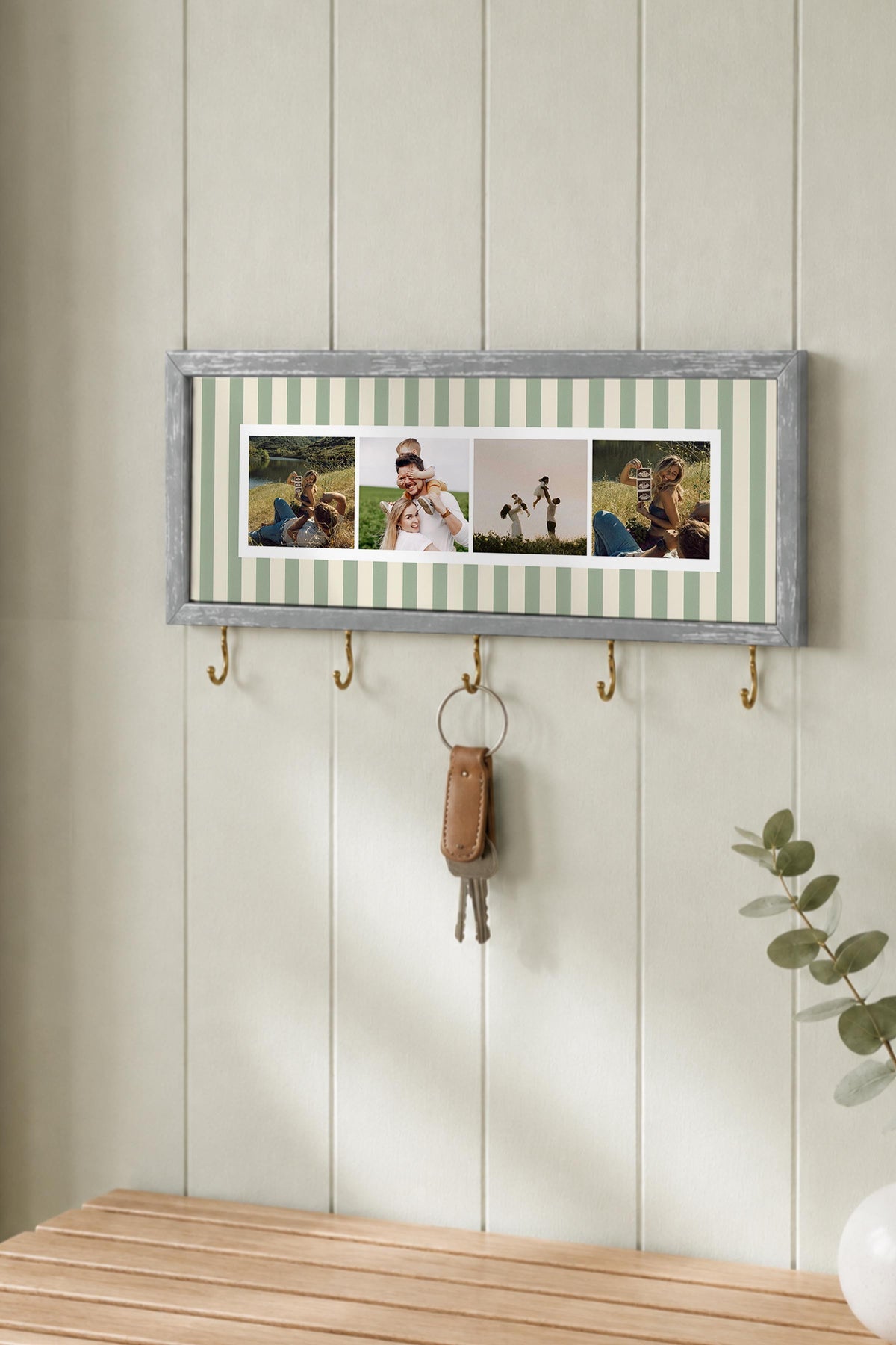 Kişiye Özel Tablo Anahtarlık, Photobooth Stili Gümüş Fotoğraf Çerçevesi, Vintage Duvar Dekoru