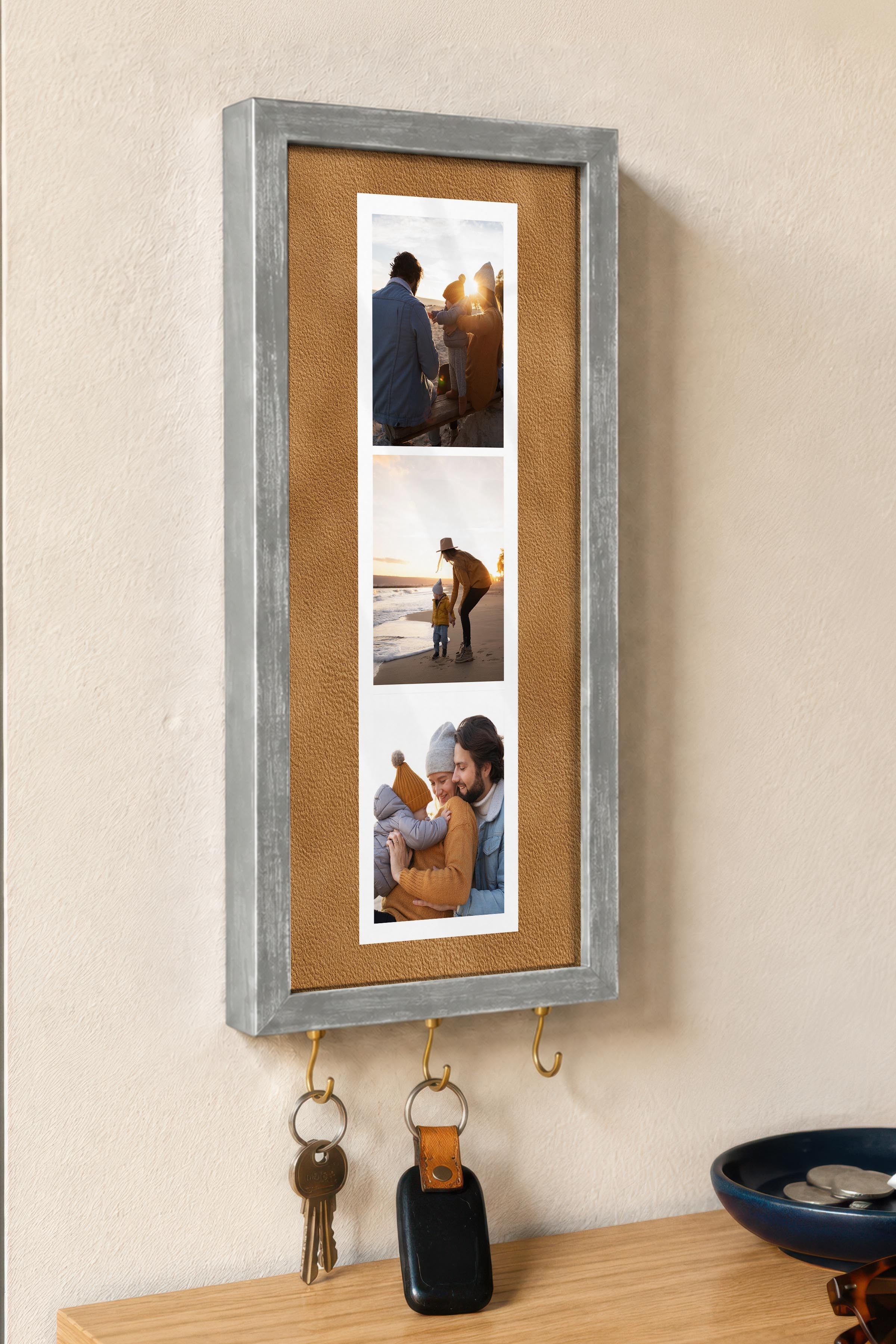 Kişiye Özel Tablo Anahtarlık, Photobooth Stili Gümüş Fotoğraf Çerçevesi, Vintage Duvar Dekoru