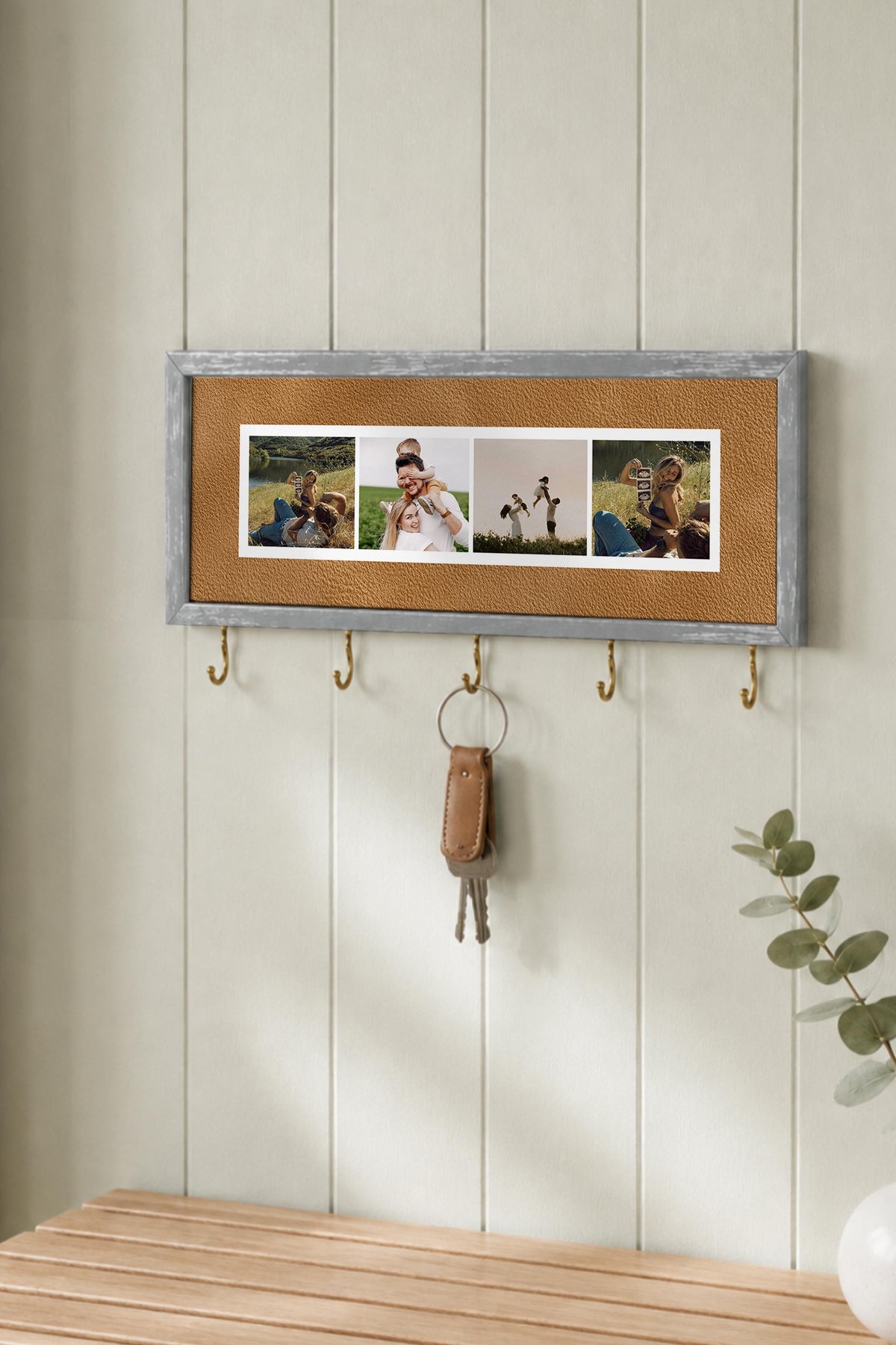 Kişiye Özel Tablo Anahtarlık, Photobooth Stili Gümüş Fotoğraf Çerçevesi, Vintage Duvar Dekoru