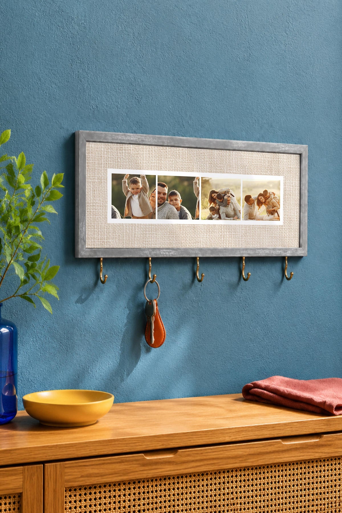 Kişiye Özel Tablo Anahtarlık, Photobooth Stili Gümüş Fotoğraf Çerçevesi, Vintage Duvar Dekoru