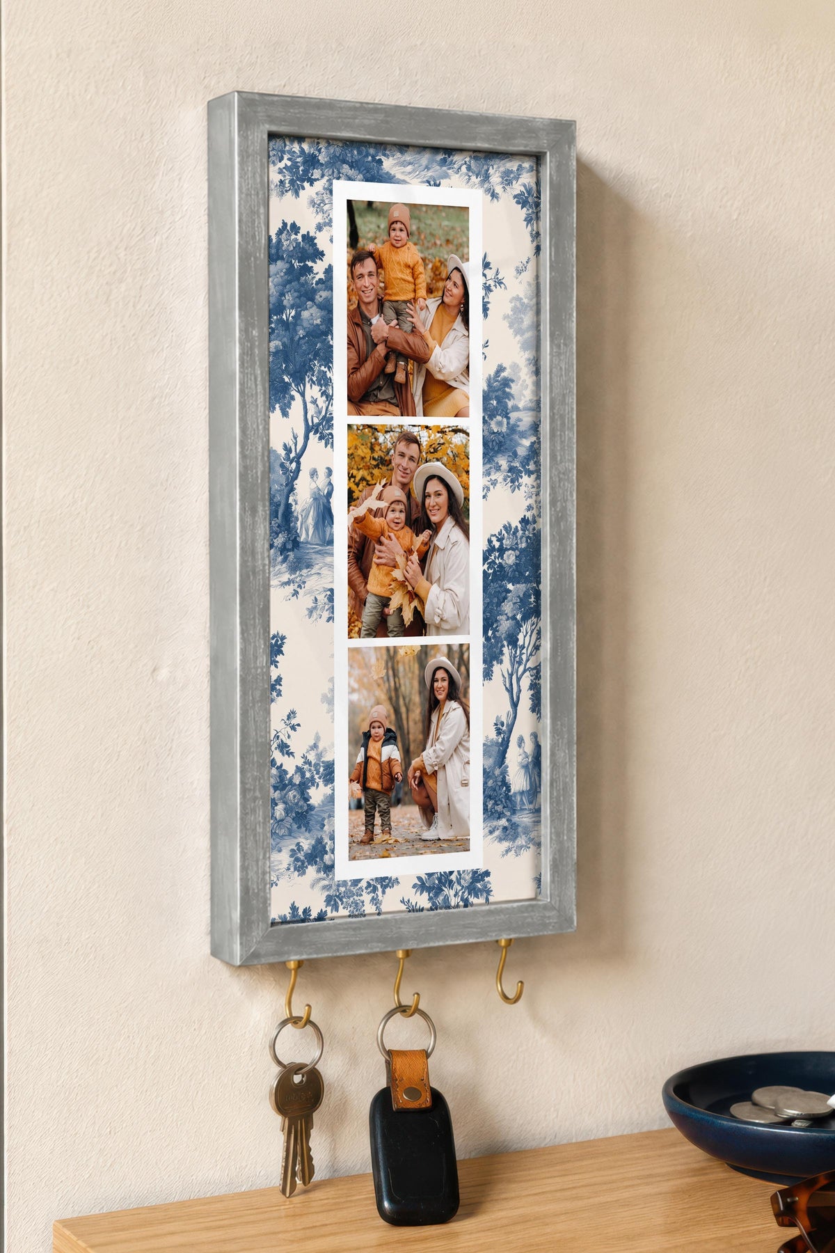 Kişiye Özel Tablo Anahtarlık, Photobooth Stili Gümüş Fotoğraf Çerçevesi, Vintage Duvar Dekoru