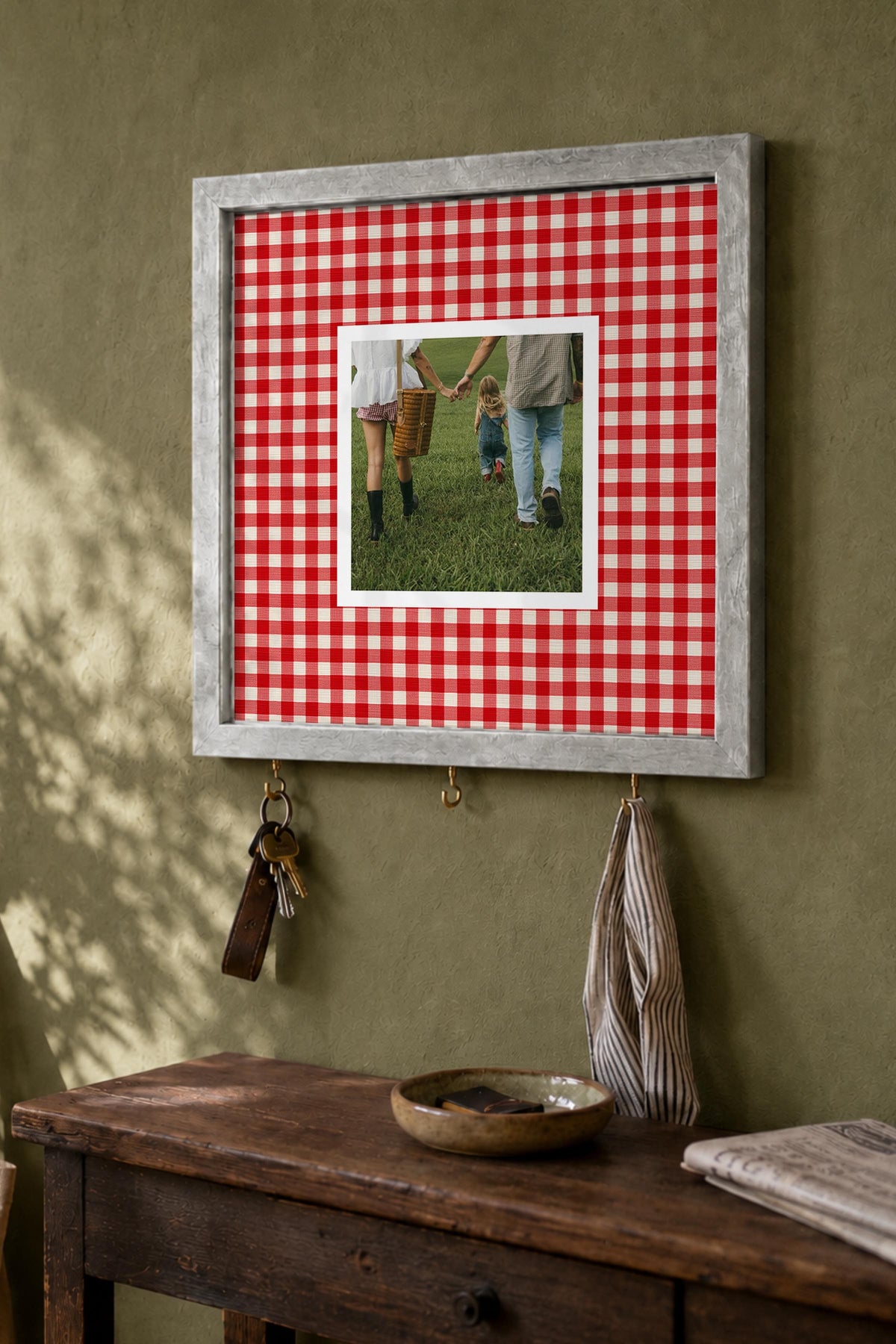 Kişiye Özel Tablo Anahtarlık, Photobooth Stili Gümüş Fotoğraf Çerçevesi, Vintage Duvar Dekoru