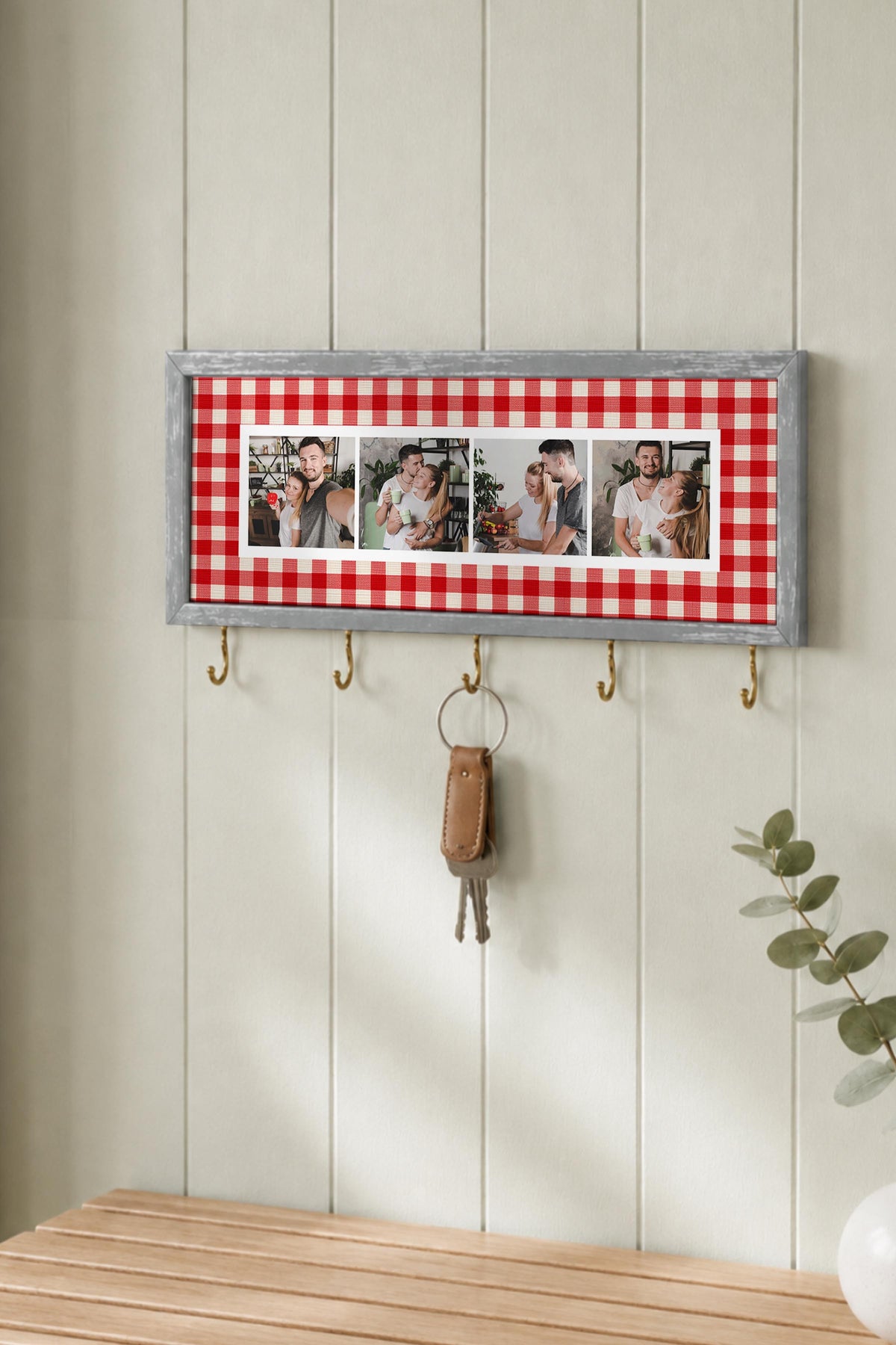 Kişiye Özel Tablo Anahtarlık, Photobooth Stili Gümüş Fotoğraf Çerçevesi, Vintage Duvar Dekoru