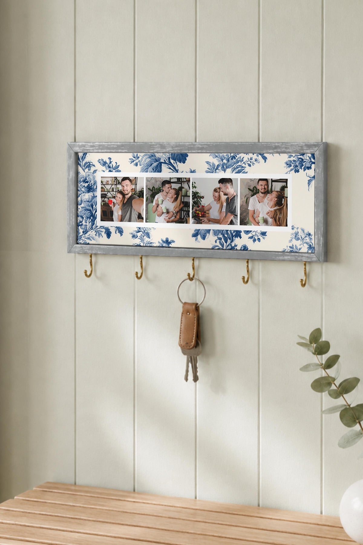 Kişiye Özel Tablo Anahtarlık, Photobooth Stili Gümüş Fotoğraf Çerçevesi, Vintage Duvar Dekoru