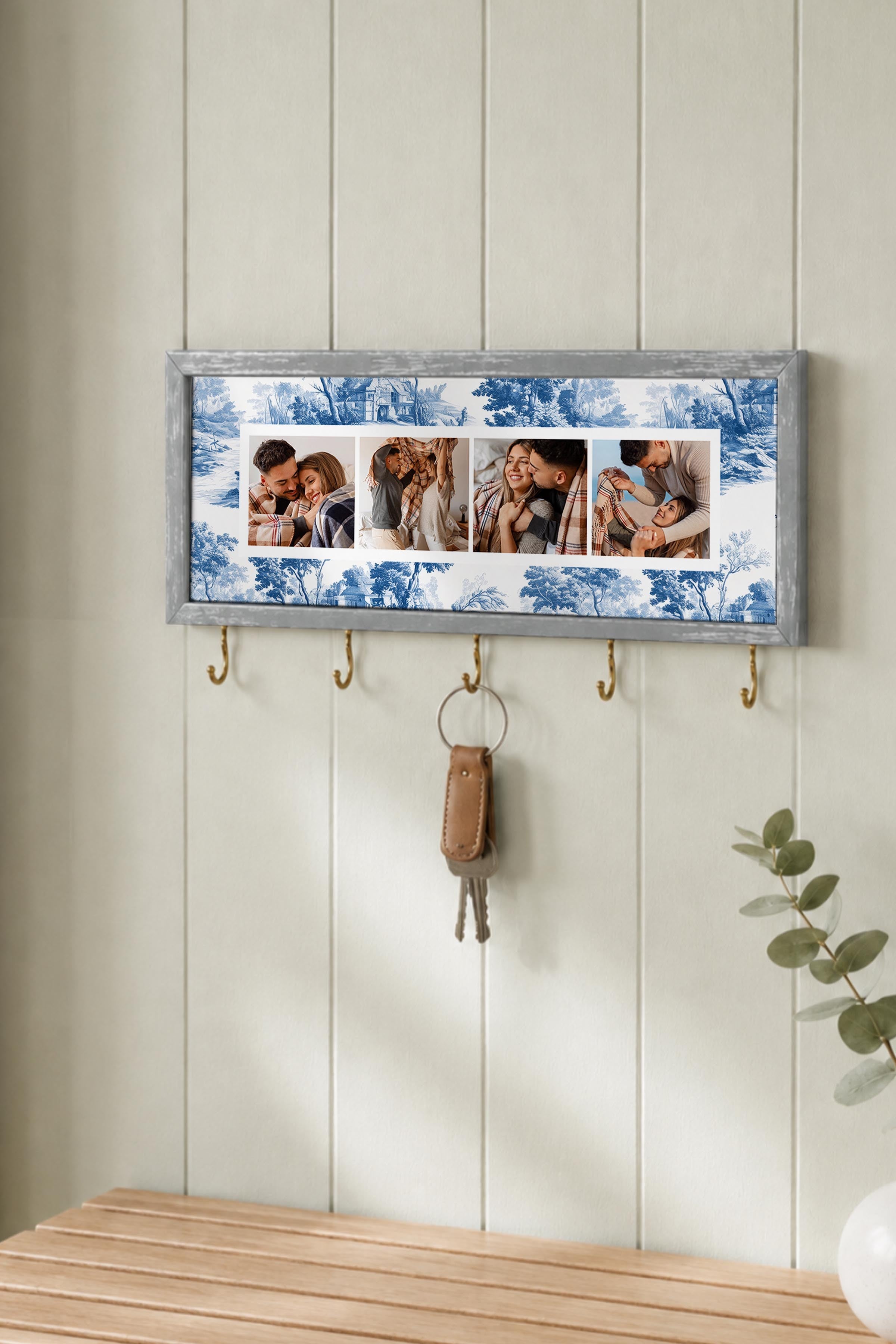 Kişiye Özel Tablo Anahtarlık, Photobooth Stili Gümüş Fotoğraf Çerçevesi, Vintage Duvar Dekoru