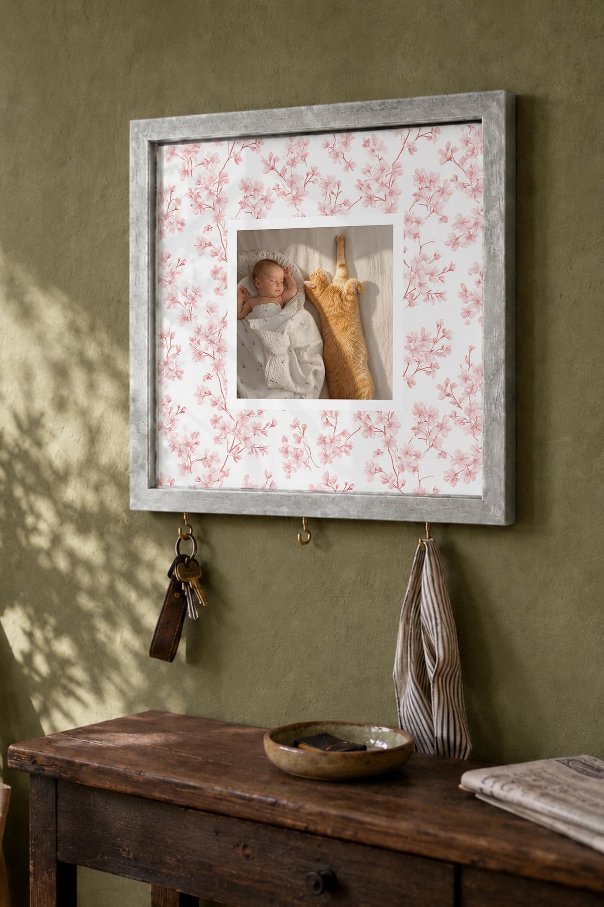 Kişiye Özel Tablo Anahtarlık, Photobooth Stili Gümüş Fotoğraf Çerçevesi, Vintage Duvar Dekoru