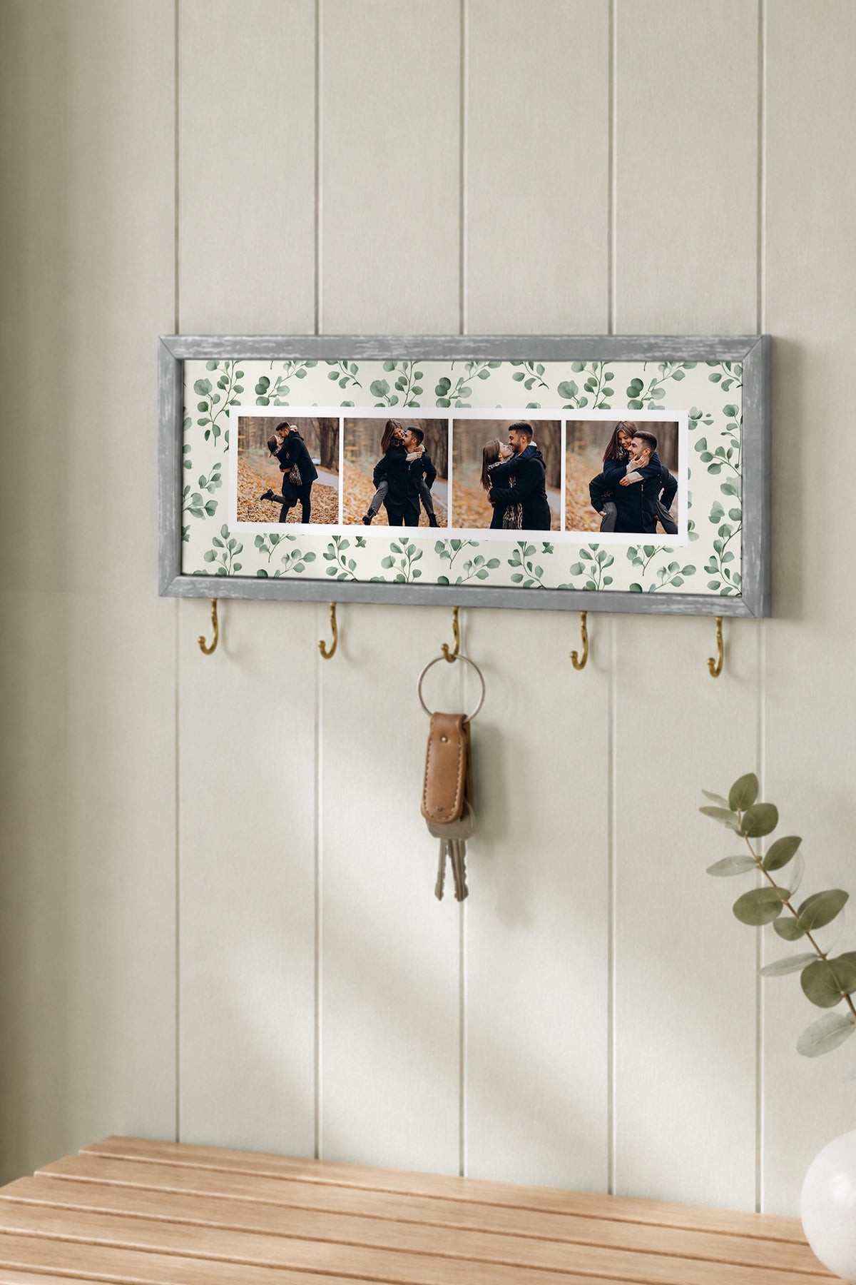 Kişiye Özel Tablo Anahtarlık, Photobooth Stili Gümüş Fotoğraf Çerçevesi, Vintage Duvar Dekoru
