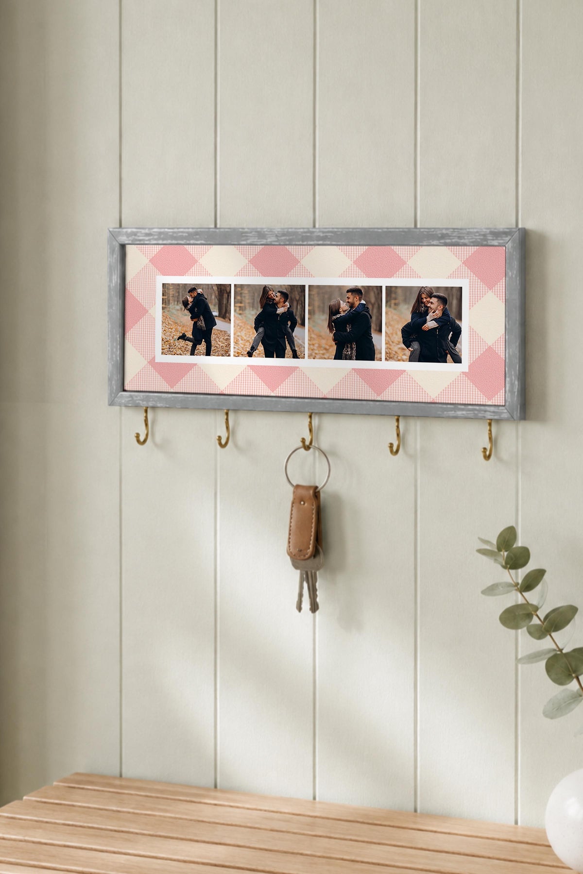 Kişiye Özel Tablo Anahtarlık, Photobooth Stili Gümüş Fotoğraf Çerçevesi, Vintage Duvar Dekoru