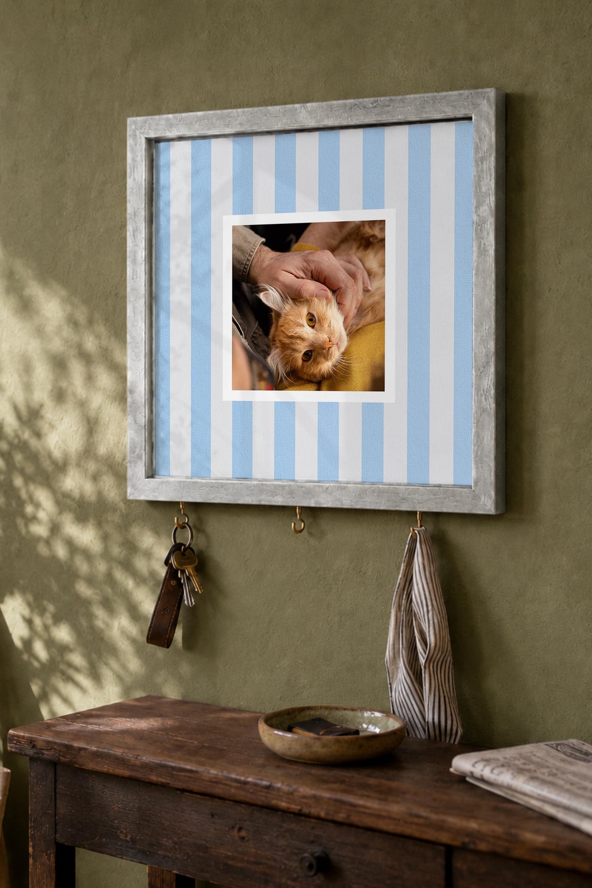Kişiye Özel Tablo Anahtarlık, Photobooth Stili Gümüş Fotoğraf Çerçevesi, Vintage Duvar Dekoru