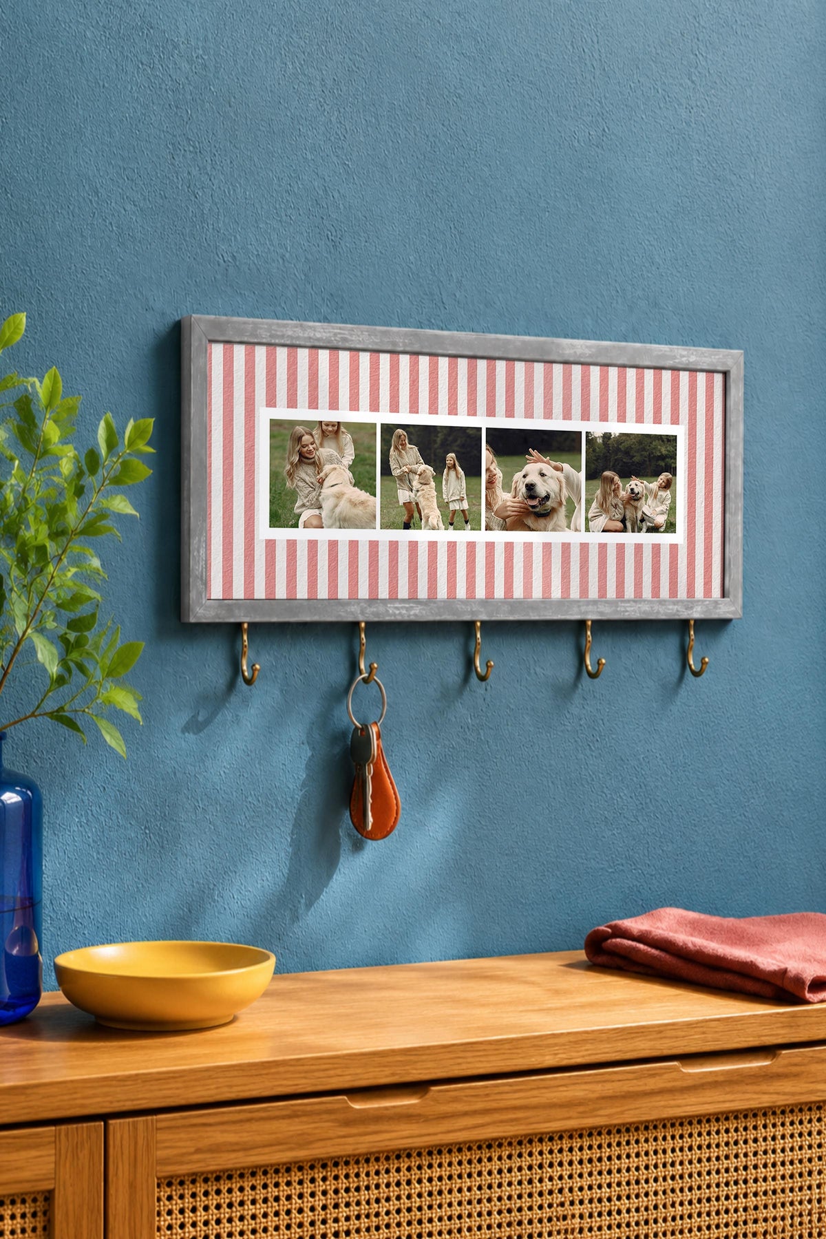 Kişiye Özel Tablo Anahtarlık, Photobooth Stili Gümüş Fotoğraf Çerçevesi, Vintage Duvar Dekoru
