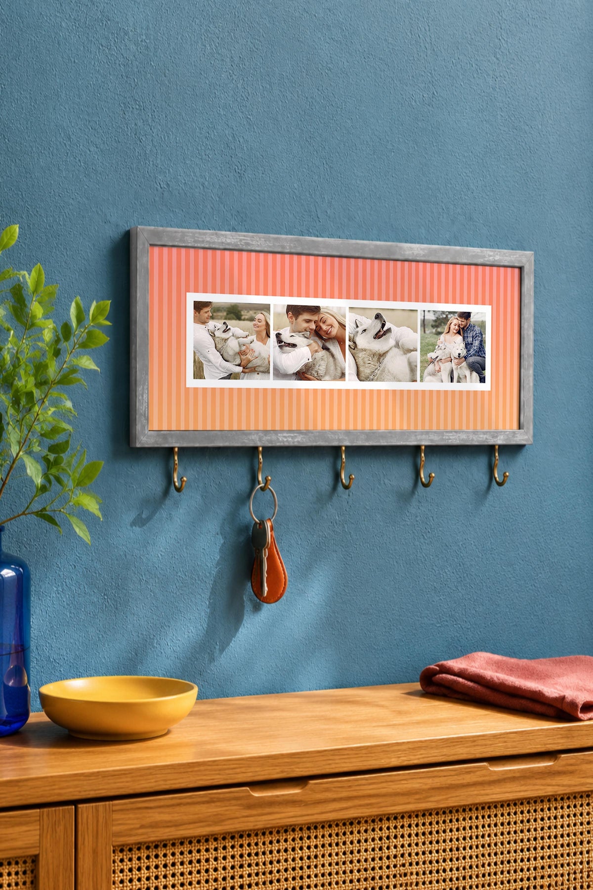 Kişiye Özel Tablo Anahtarlık, Photobooth Stili Gümüş Fotoğraf Çerçevesi, Vintage Duvar Dekoru