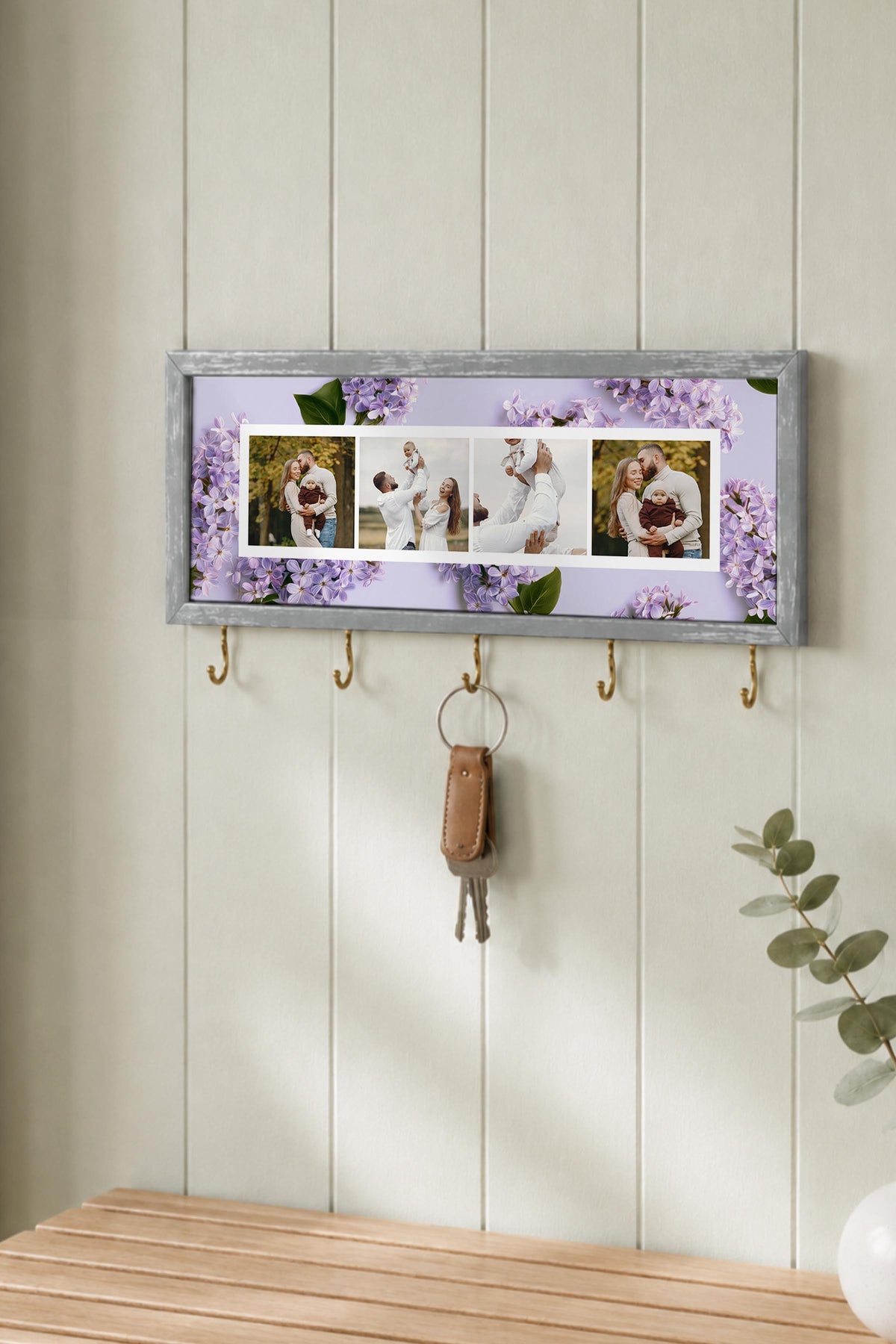 Kişiye Özel Tablo Anahtarlık, Photobooth Stili Gümüş Fotoğraf Çerçevesi, Vintage Duvar Dekoru