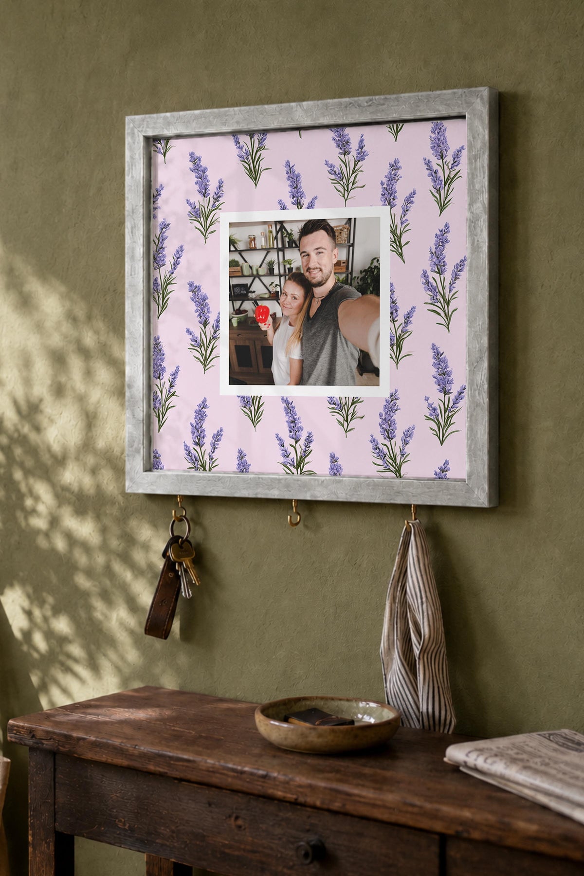 Kişiye Özel Tablo Anahtarlık, Photobooth Stili Gümüş Fotoğraf Çerçevesi, Vintage Duvar Dekoru