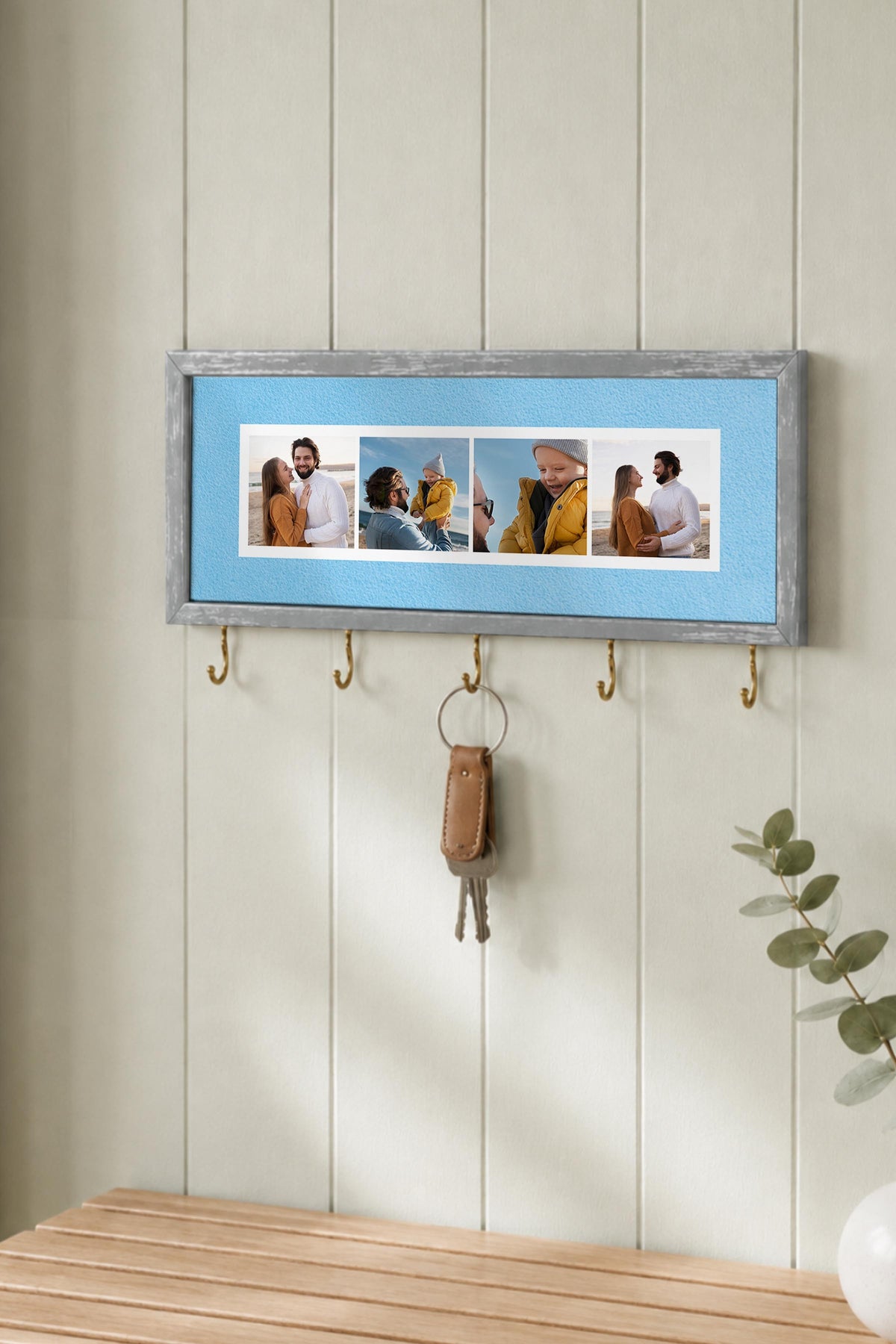 Kişiye Özel Tablo Anahtarlık, Photobooth Stili Gümüş Fotoğraf Çerçevesi, Vintage Duvar Dekoru