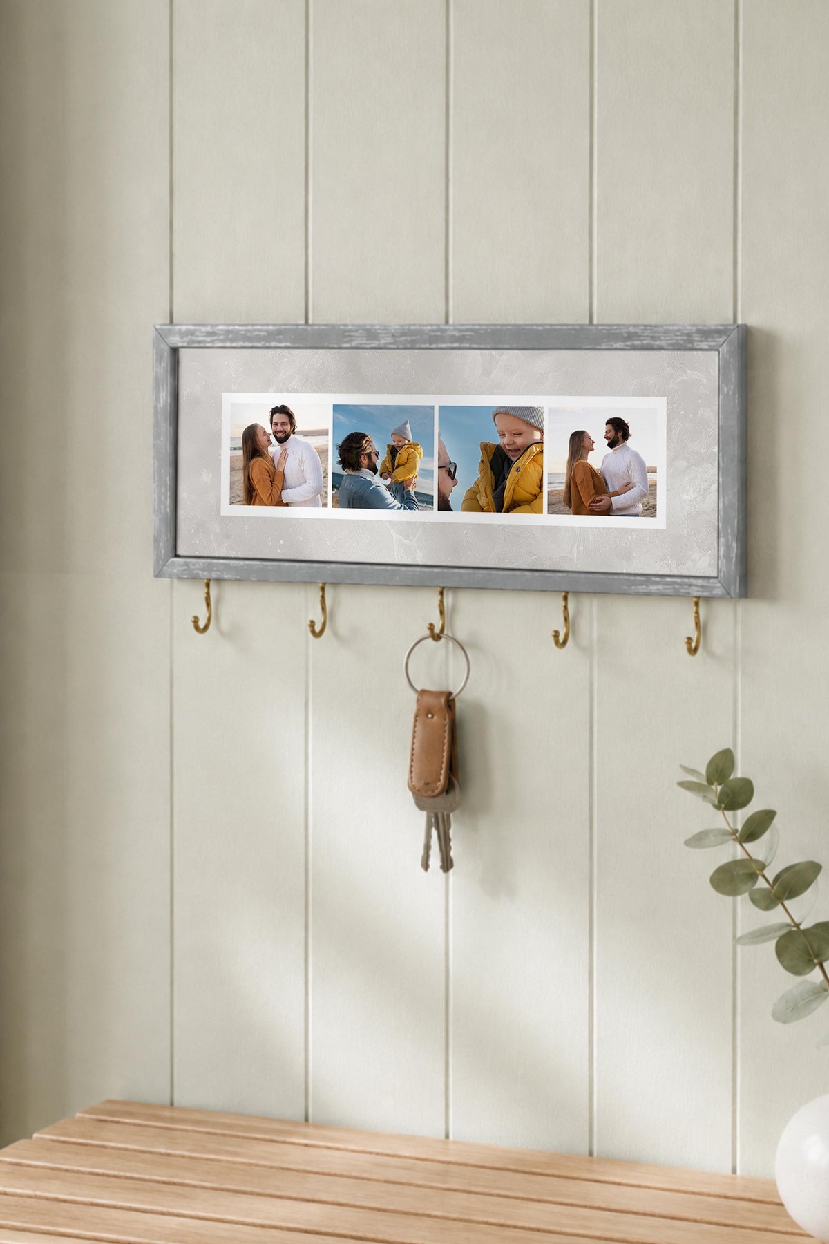 Kişiye Özel Tablo Anahtarlık, Photobooth Stili Gümüş Fotoğraf Çerçevesi, Vintage Duvar Dekoru