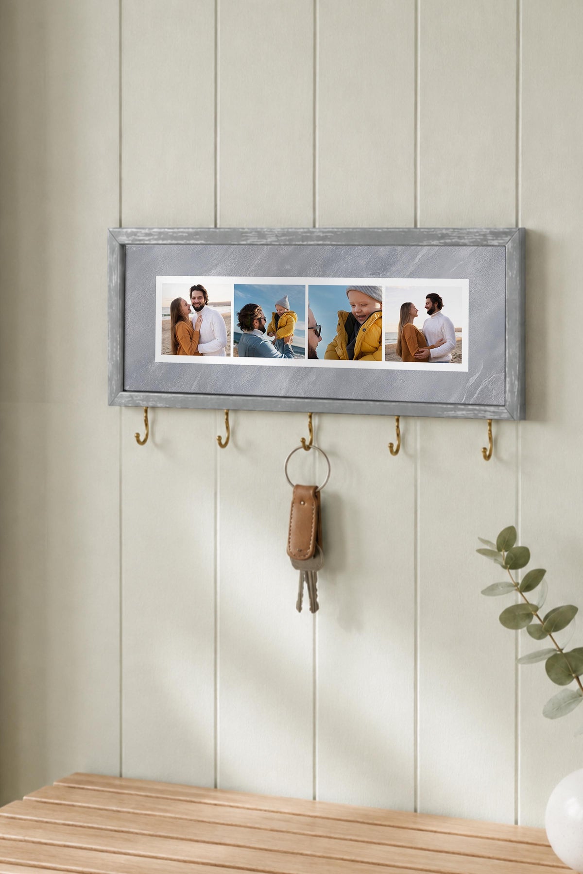 Kişiye Özel Tablo Anahtarlık, Photobooth Stili Gümüş Fotoğraf Çerçevesi, Vintage Duvar Dekoru