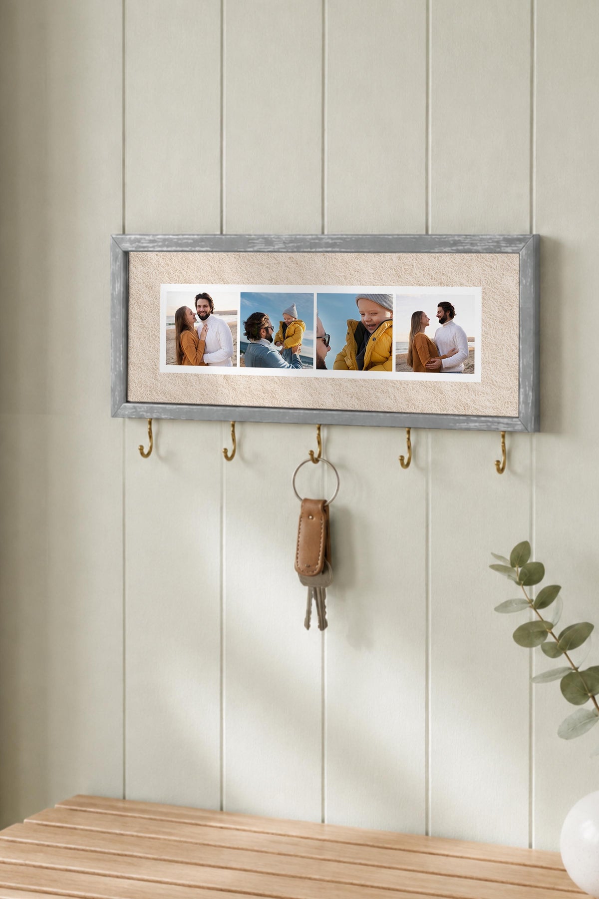 Kişiye Özel Tablo Anahtarlık, Photobooth Stili Gümüş Fotoğraf Çerçevesi, Vintage Duvar Dekoru