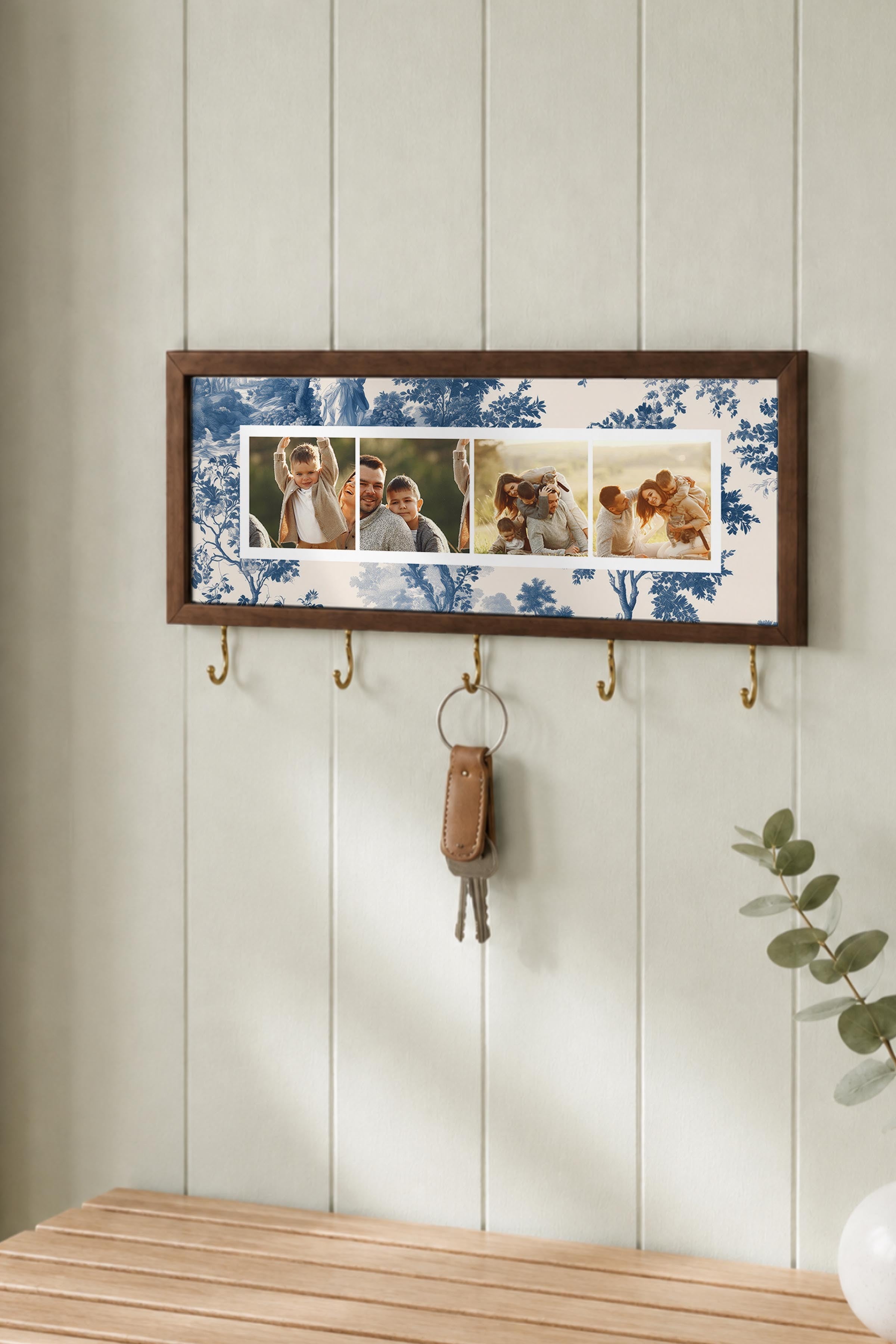 Kişiye Özel Tablo Anahtarlık, Photobooth Stili Kahverengi Fotoğraf Çerçevesi, Vintage Duvar Dekoru