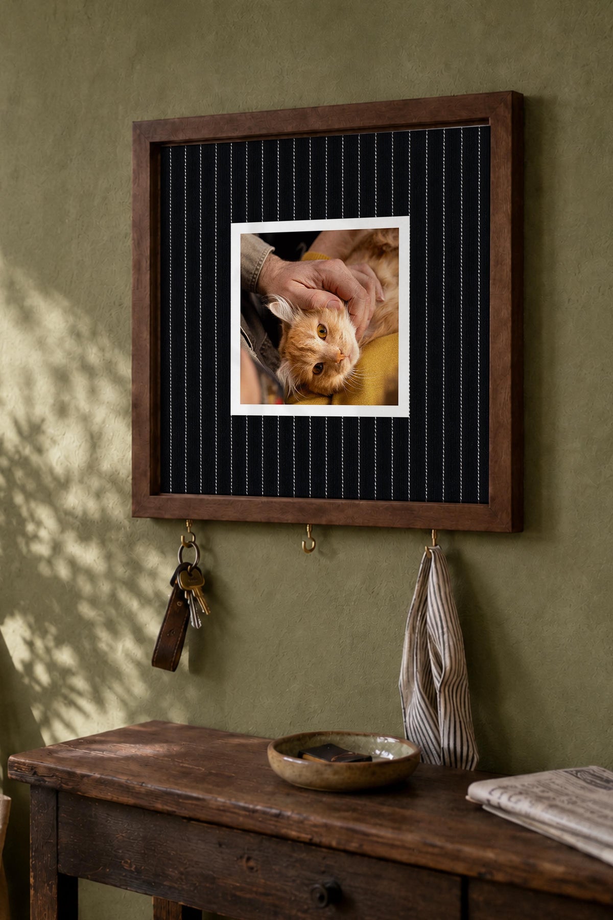 Kişiye Özel Tablo Anahtarlık, Photobooth Stili Kahverengi Fotoğraf Çerçevesi, Vintage Duvar Dekoru