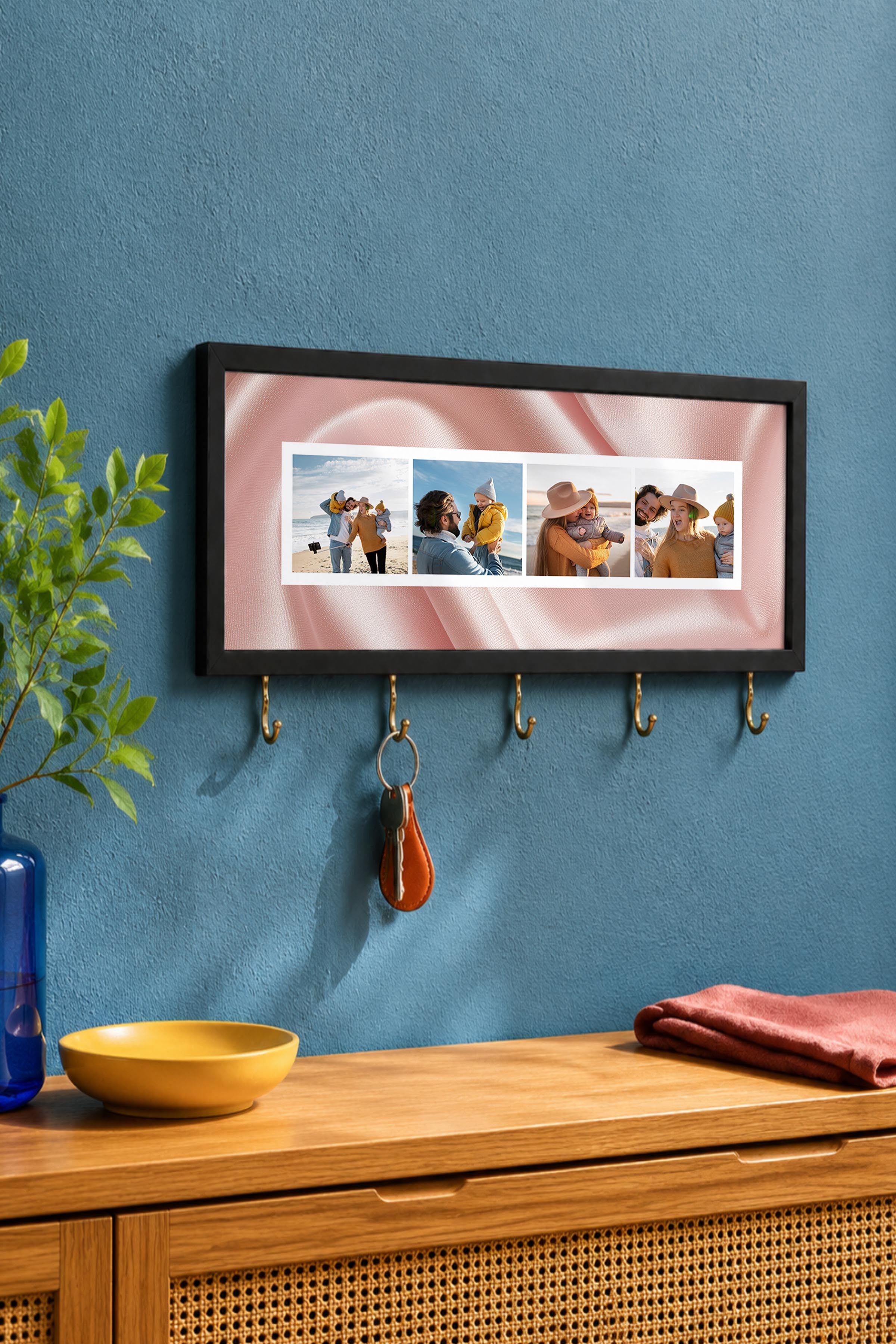 Kişiye Özel Tablo Anahtarlık, Photobooth Stili Siyah Fotoğraf Çerçevesi, Vintage Duvar Dekoru