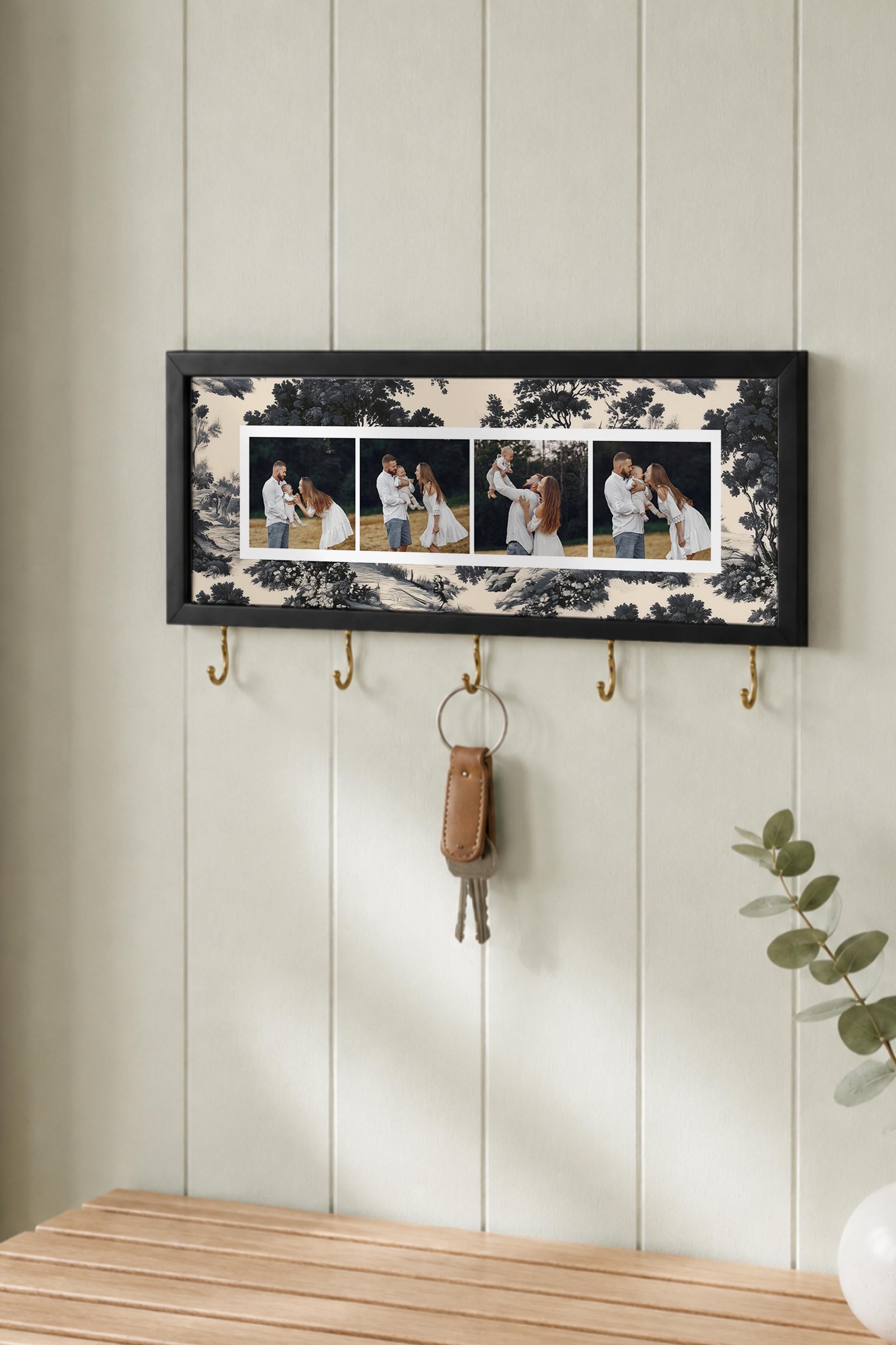 Kişiye Özel Tablo Anahtarlık, Photobooth Stili Siyah Fotoğraf Çerçevesi, Vintage Duvar Dekoru