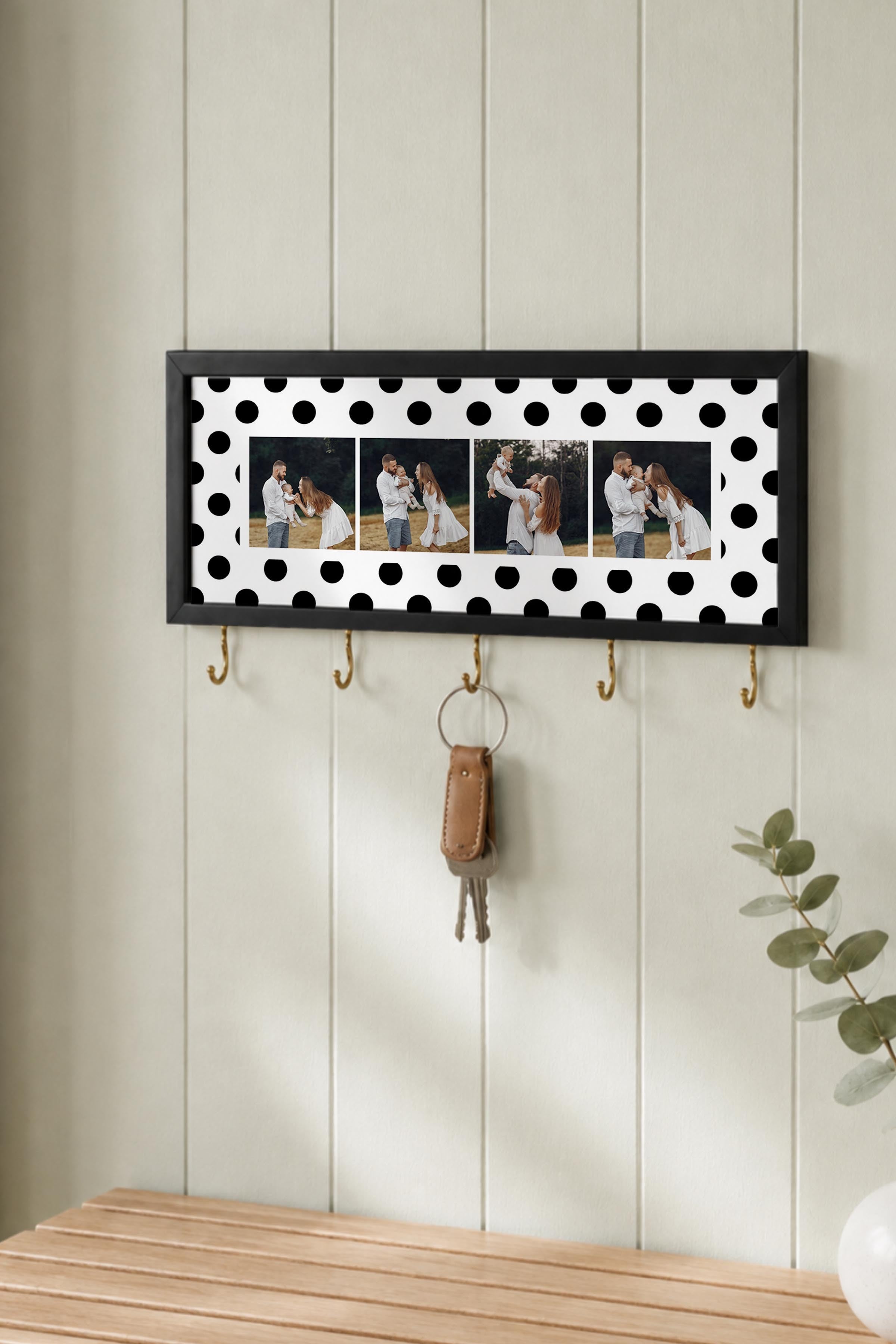 Kişiye Özel Tablo Anahtarlık, Photobooth Stili Siyah Fotoğraf Çerçevesi, Vintage Duvar Dekoru