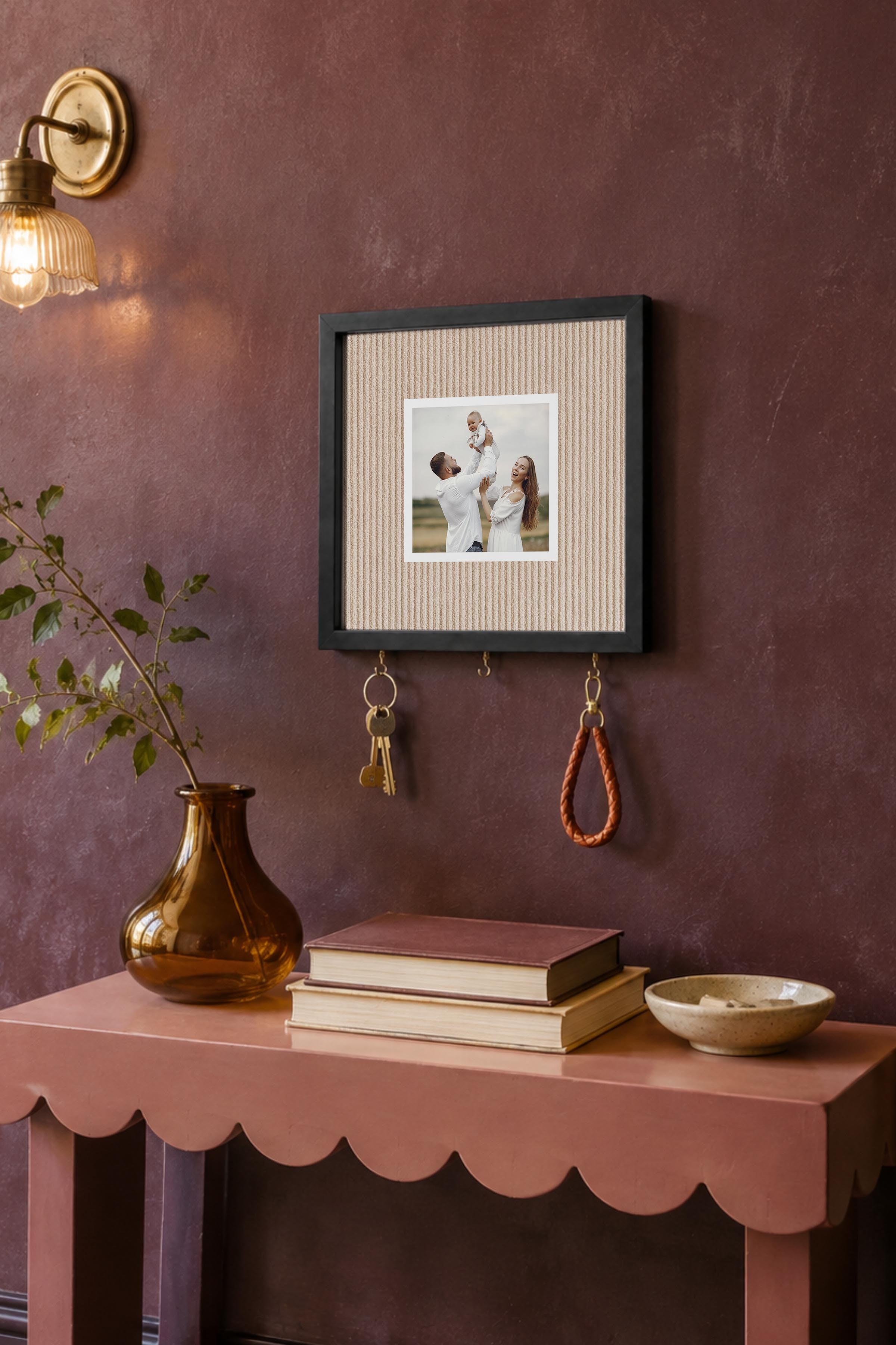 Kişiye Özel Tablo Anahtarlık, Photobooth Stili Siyah Fotoğraf Çerçevesi, Vintage Duvar Dekoru