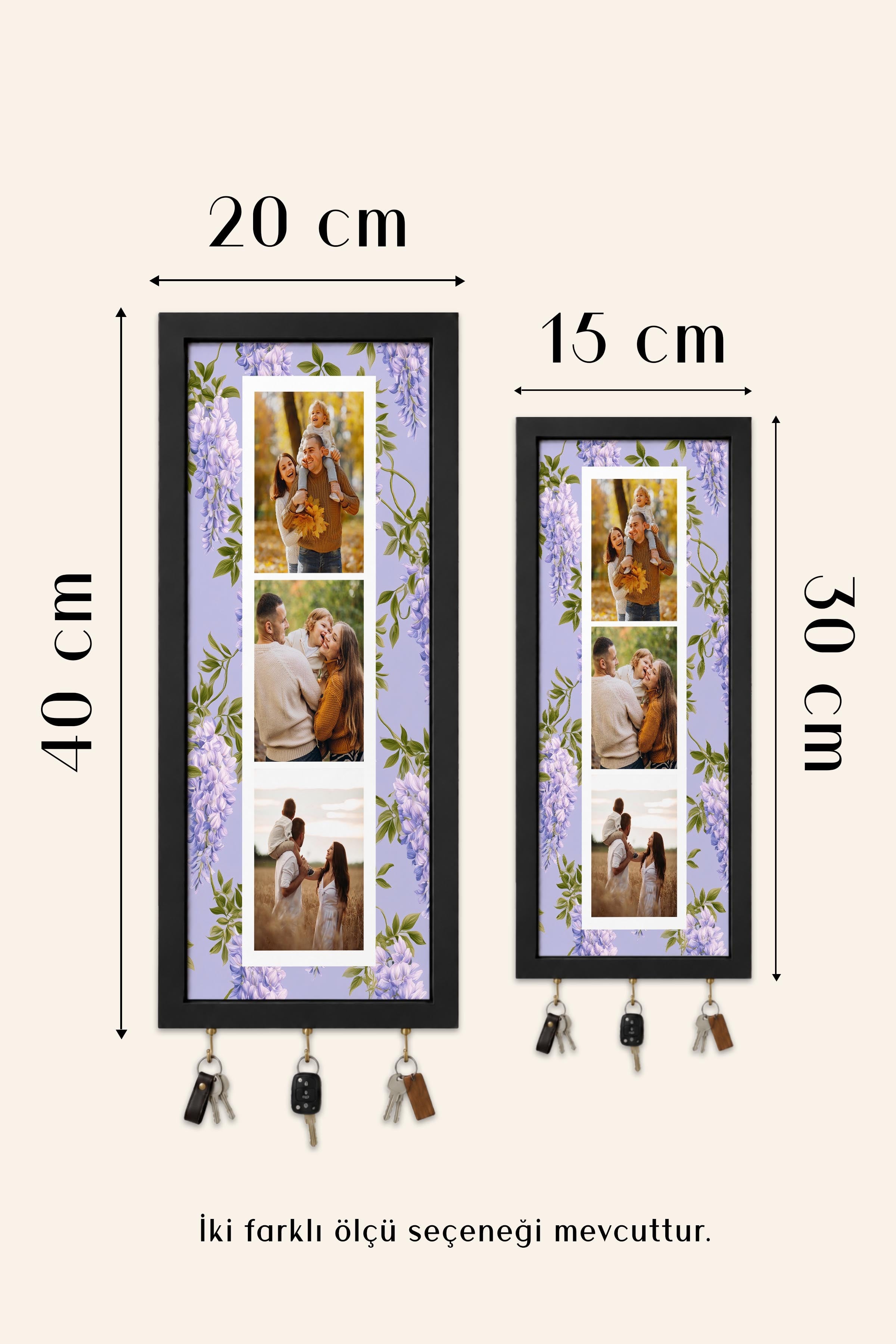 Kişiye Özel Tablo Anahtarlık, Photobooth Stili Siyah Fotoğraf Çerçevesi, Vintage Duvar Dekoru