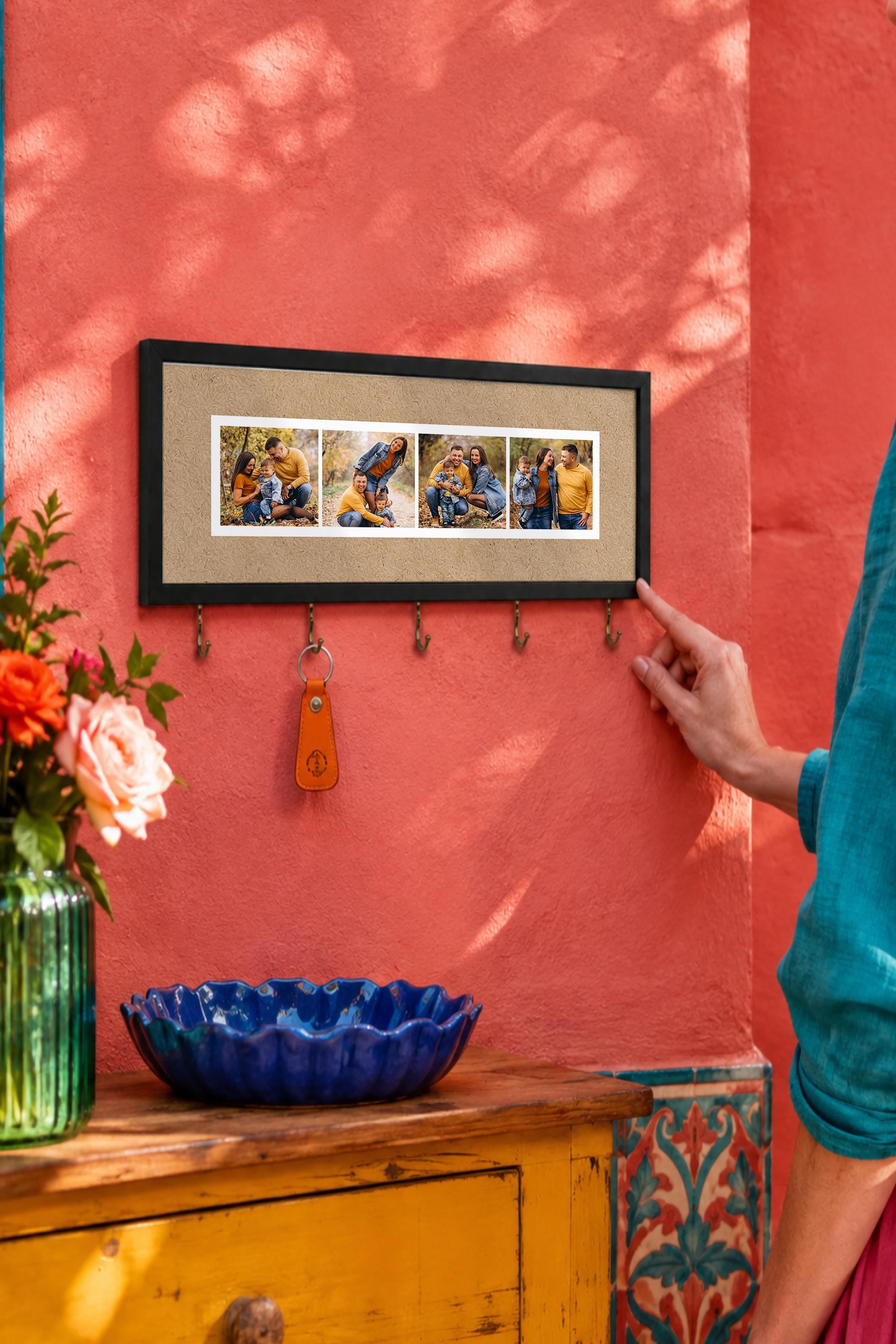 Kişiye Özel Tablo Anahtarlık, Photobooth Stili Siyah Fotoğraf Çerçevesi, Vintage Duvar Dekoru