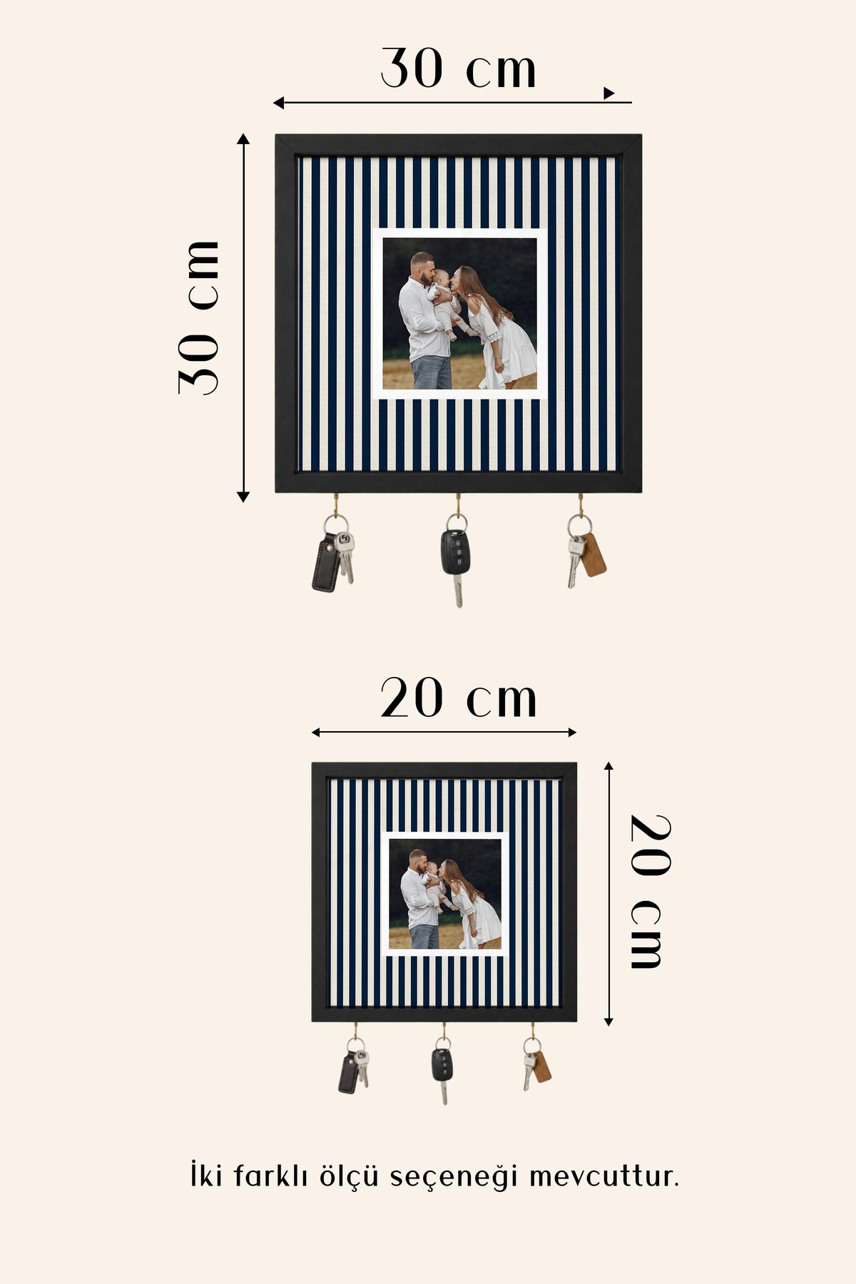 Kişiye Özel Tablo Anahtarlık, Photobooth Stili Siyah Fotoğraf Çerçevesi, Vintage Duvar Dekoru