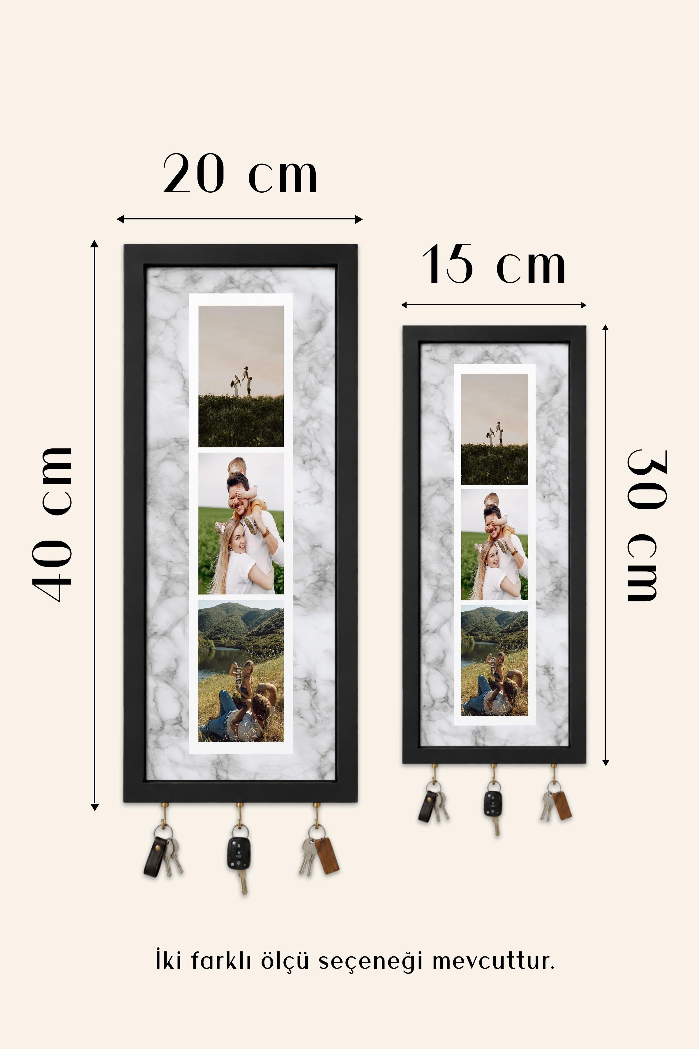 Kişiye Özel Tablo Anahtarlık, Photobooth Stili Siyah Fotoğraf Çerçevesi, Vintage Duvar Dekoru