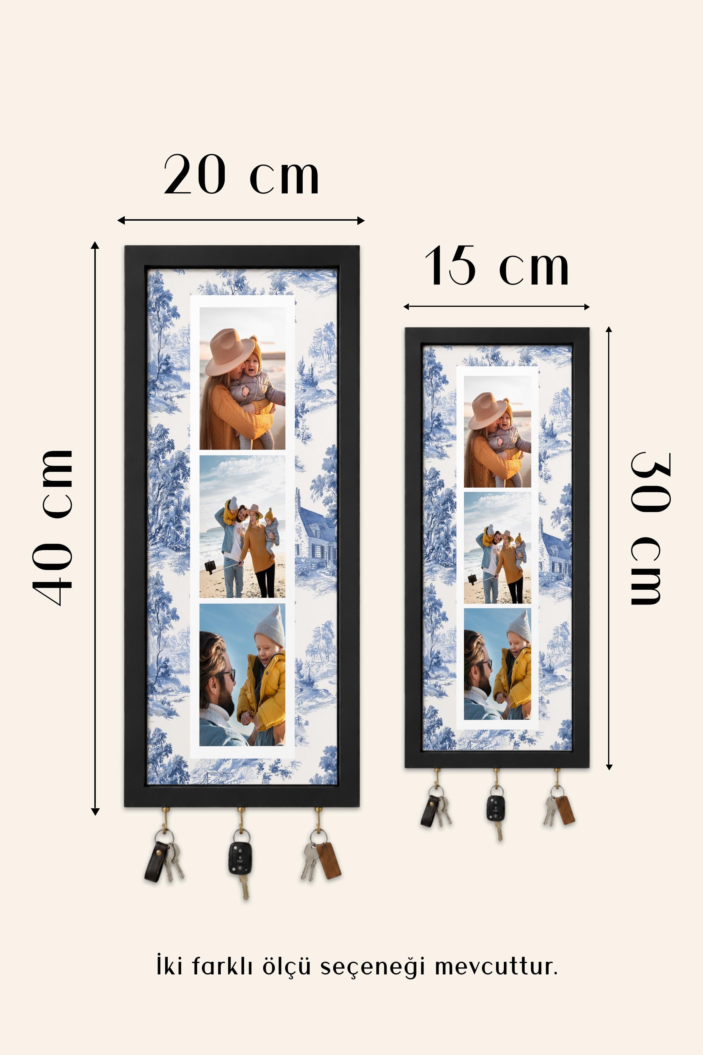 Kişiye Özel Tablo Anahtarlık, Photobooth Stili Siyah Fotoğraf Çerçevesi, Vintage Duvar Dekoru
