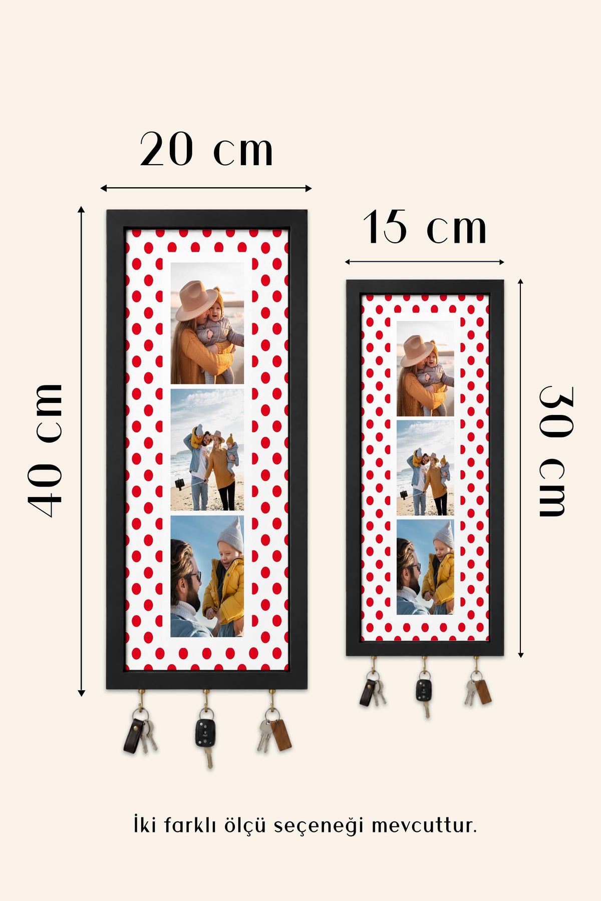Kişiye Özel Tablo Anahtarlık, Photobooth Stili Siyah Fotoğraf Çerçevesi, Vintage Duvar Dekoru