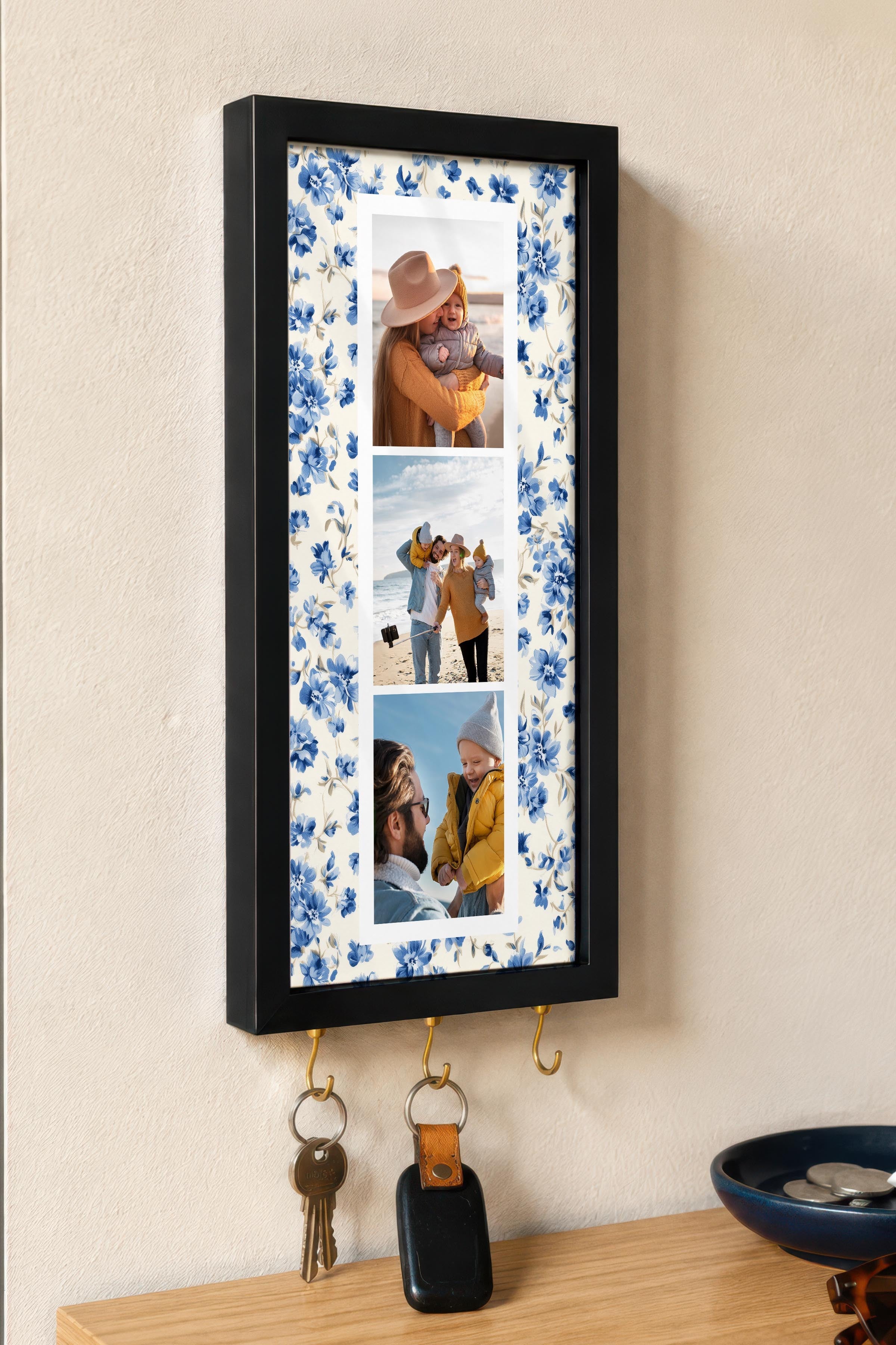 Kişiye Özel Tablo Anahtarlık, Photobooth Stili Siyah Fotoğraf Çerçevesi, Vintage Duvar Dekoru