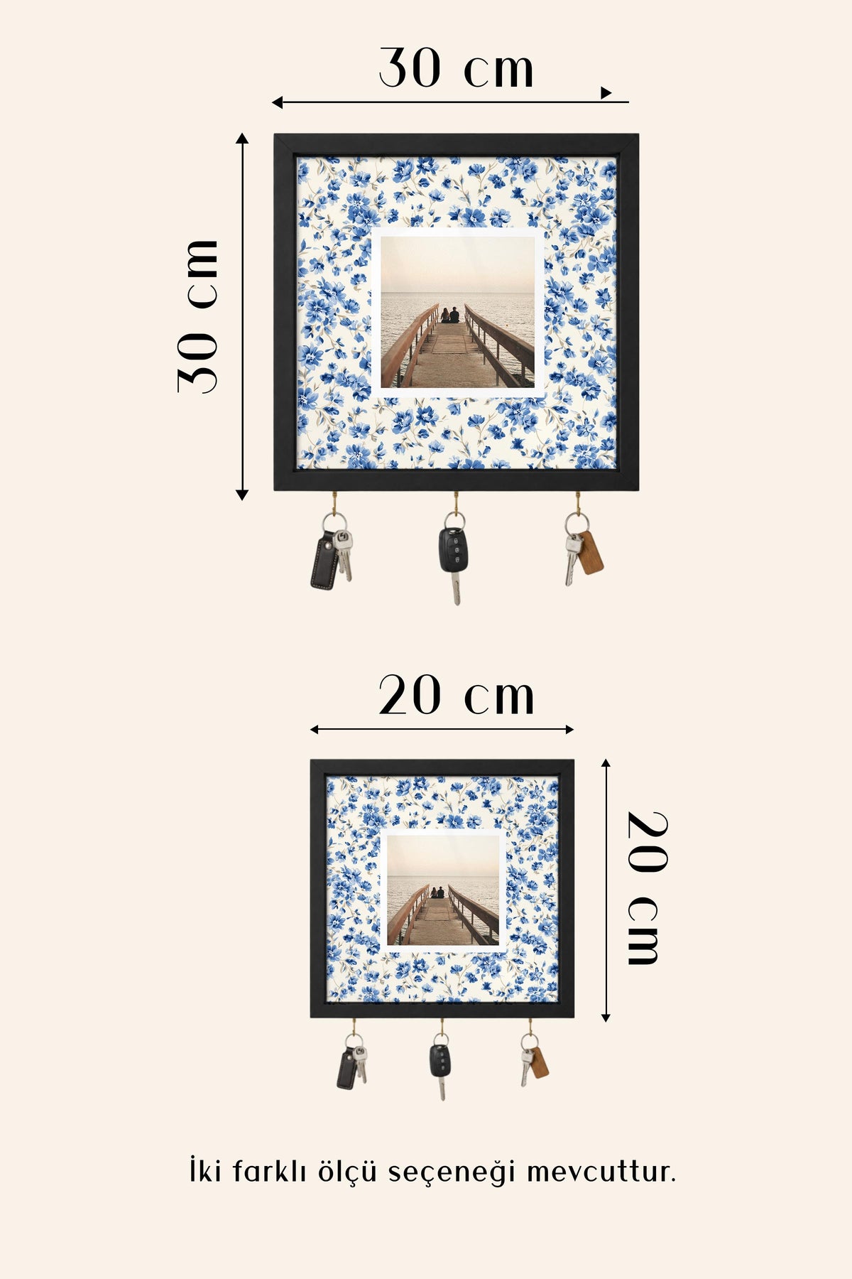 Kişiye Özel Tablo Anahtarlık, Photobooth Stili Siyah Fotoğraf Çerçevesi, Vintage Duvar Dekoru
