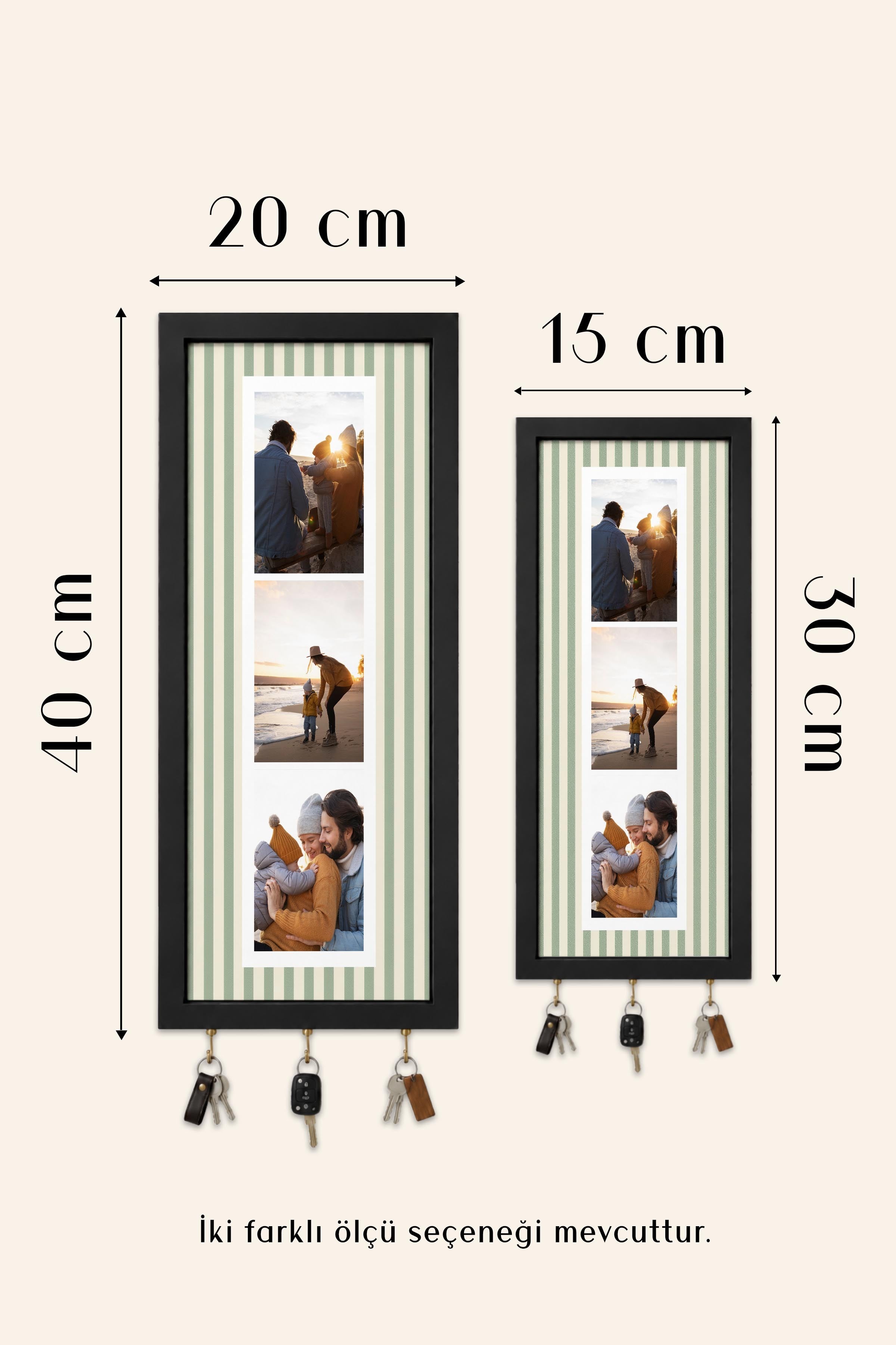 Kişiye Özel Tablo Anahtarlık, Photobooth Stili Siyah Fotoğraf Çerçevesi, Vintage Duvar Dekoru