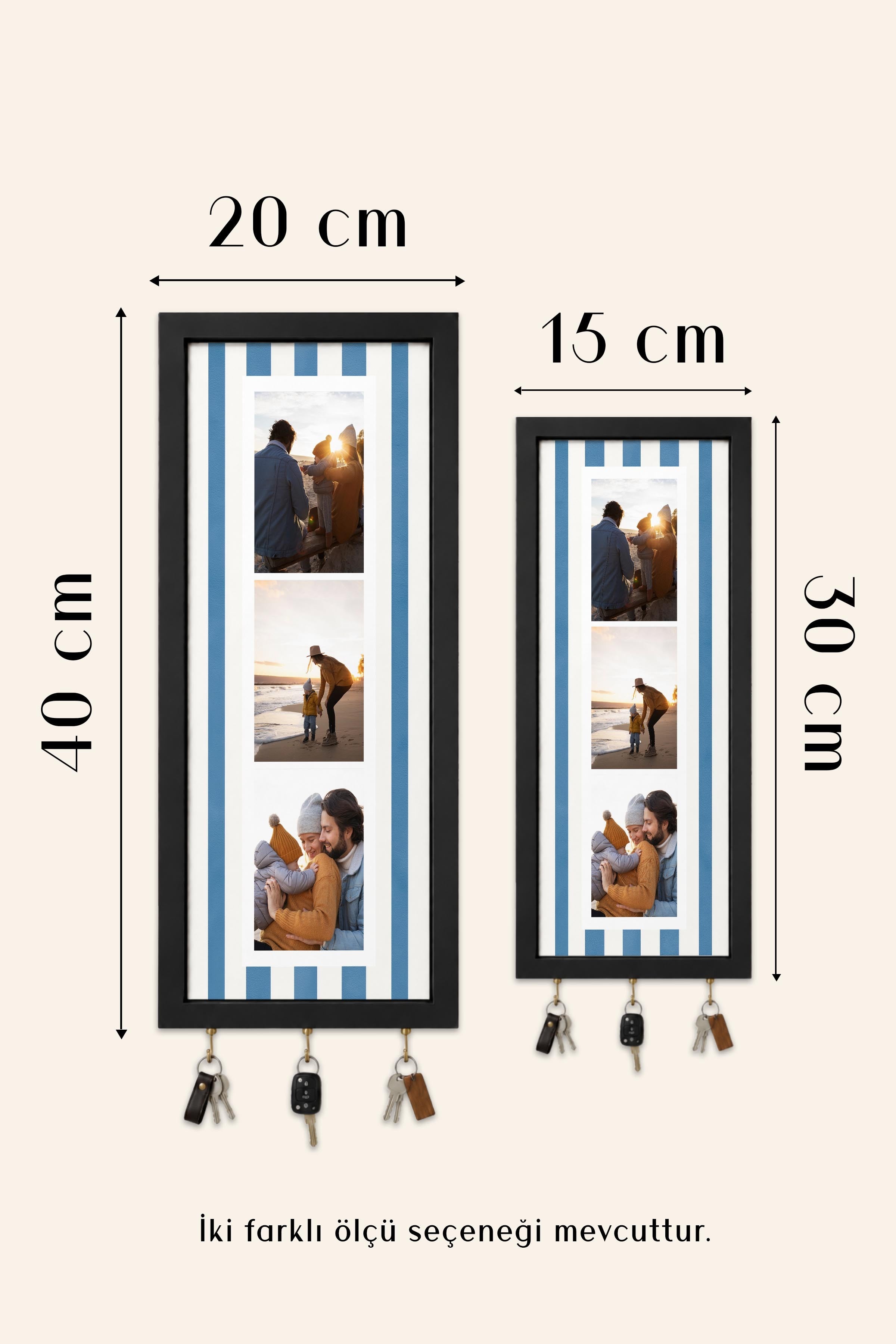 Kişiye Özel Tablo Anahtarlık, Photobooth Stili Siyah Fotoğraf Çerçevesi, Vintage Duvar Dekoru