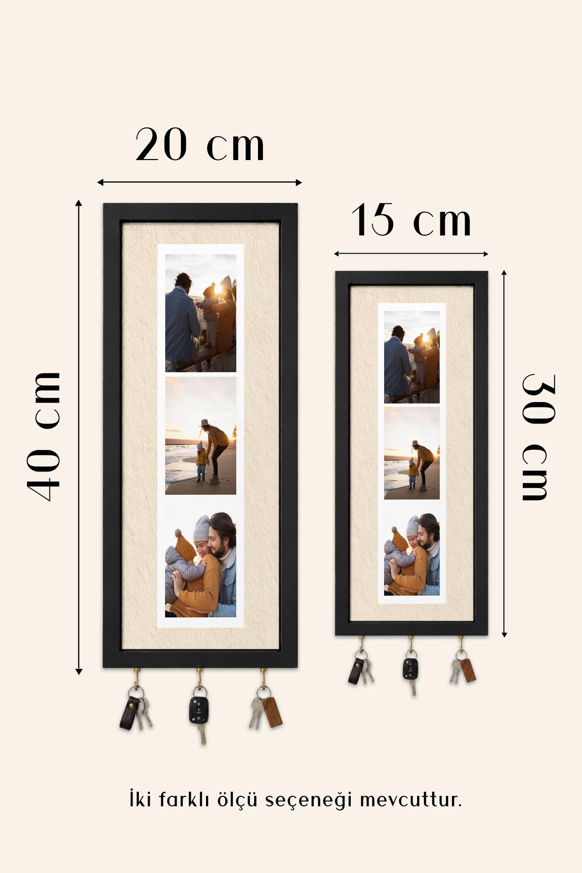 Kişiye Özel Tablo Anahtarlık, Photobooth Stili Siyah Fotoğraf Çerçevesi, Vintage Duvar Dekoru